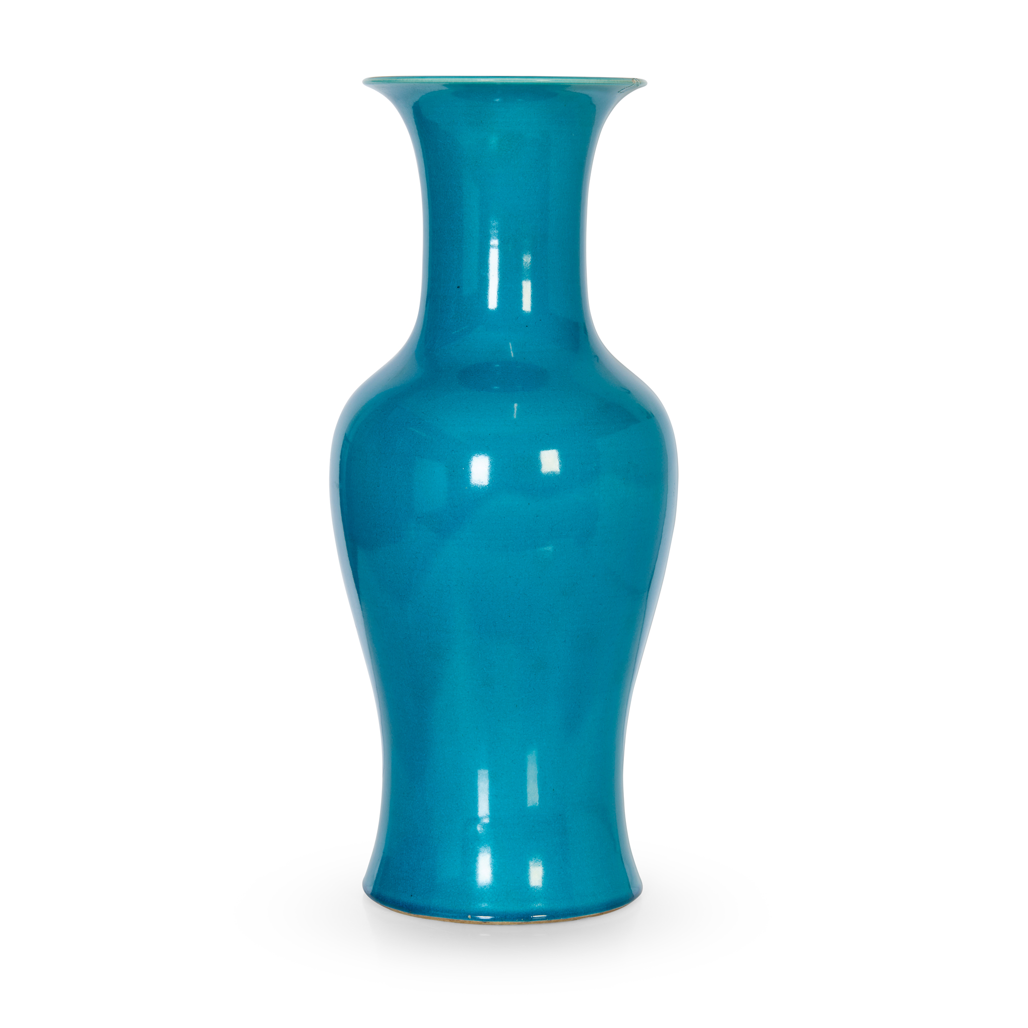 LARGE CHINESE TURQUOISE-GLAZED YEN-YEN VASE