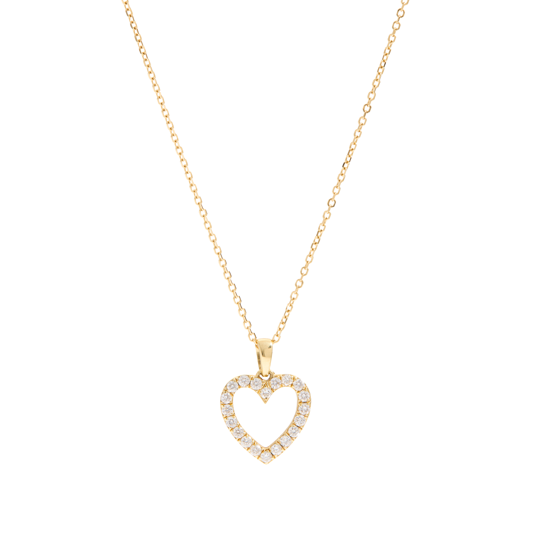 An 18ct gold diamond heart pendant