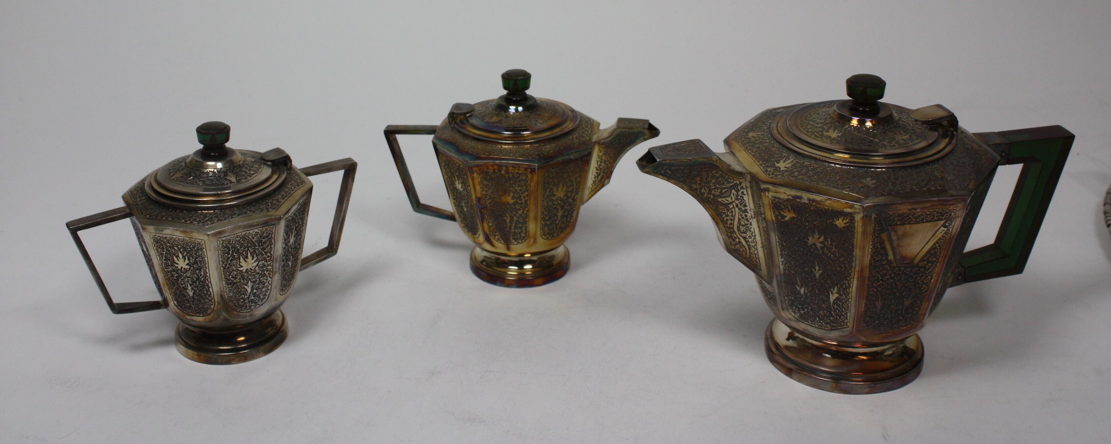 An Indian three piece tea set