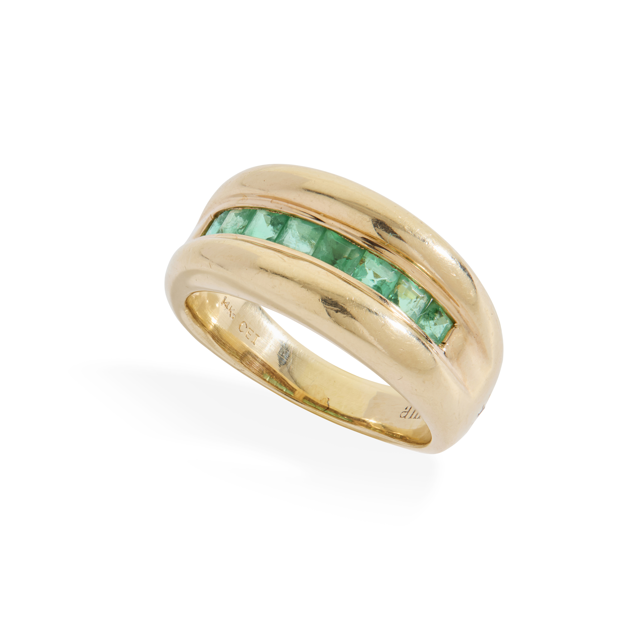 An emerald dress ring