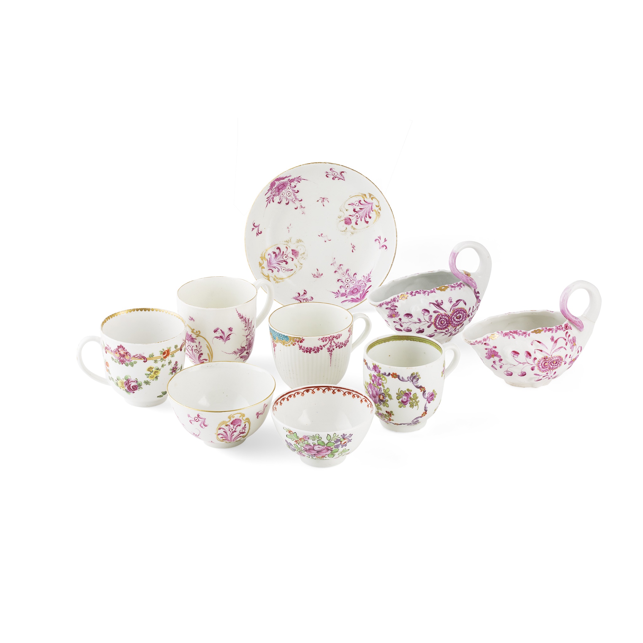 GROUP OF ENGLISH PORCELAIN TEA AND COFFEE WARES
