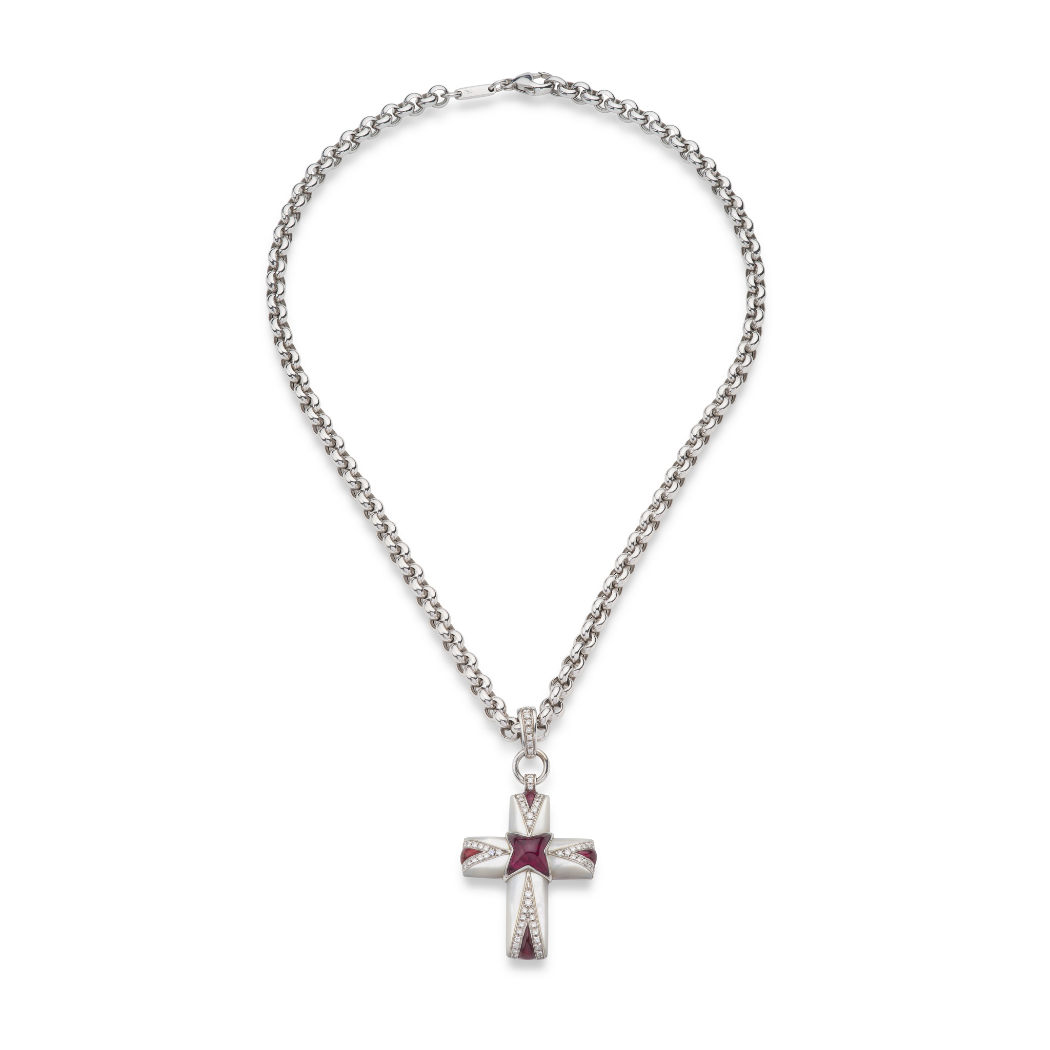 Chopard and Mappin & Webb: A gem-set cross pendant necklace