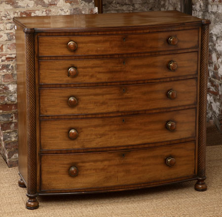 A Scottish Regency mahogany bowfront chest