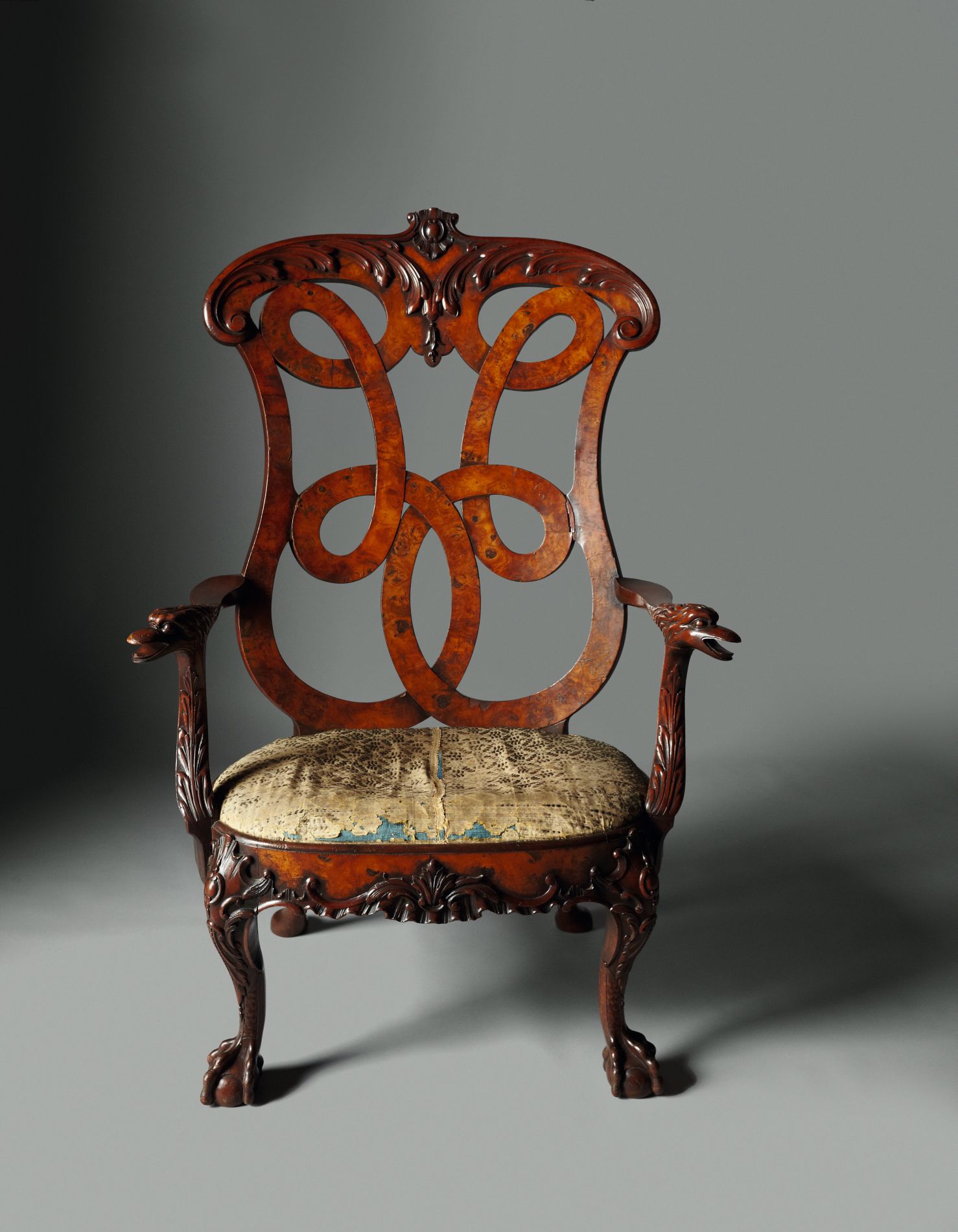 GEORGE IV BURR WALNUT MASTER'S CHAIR