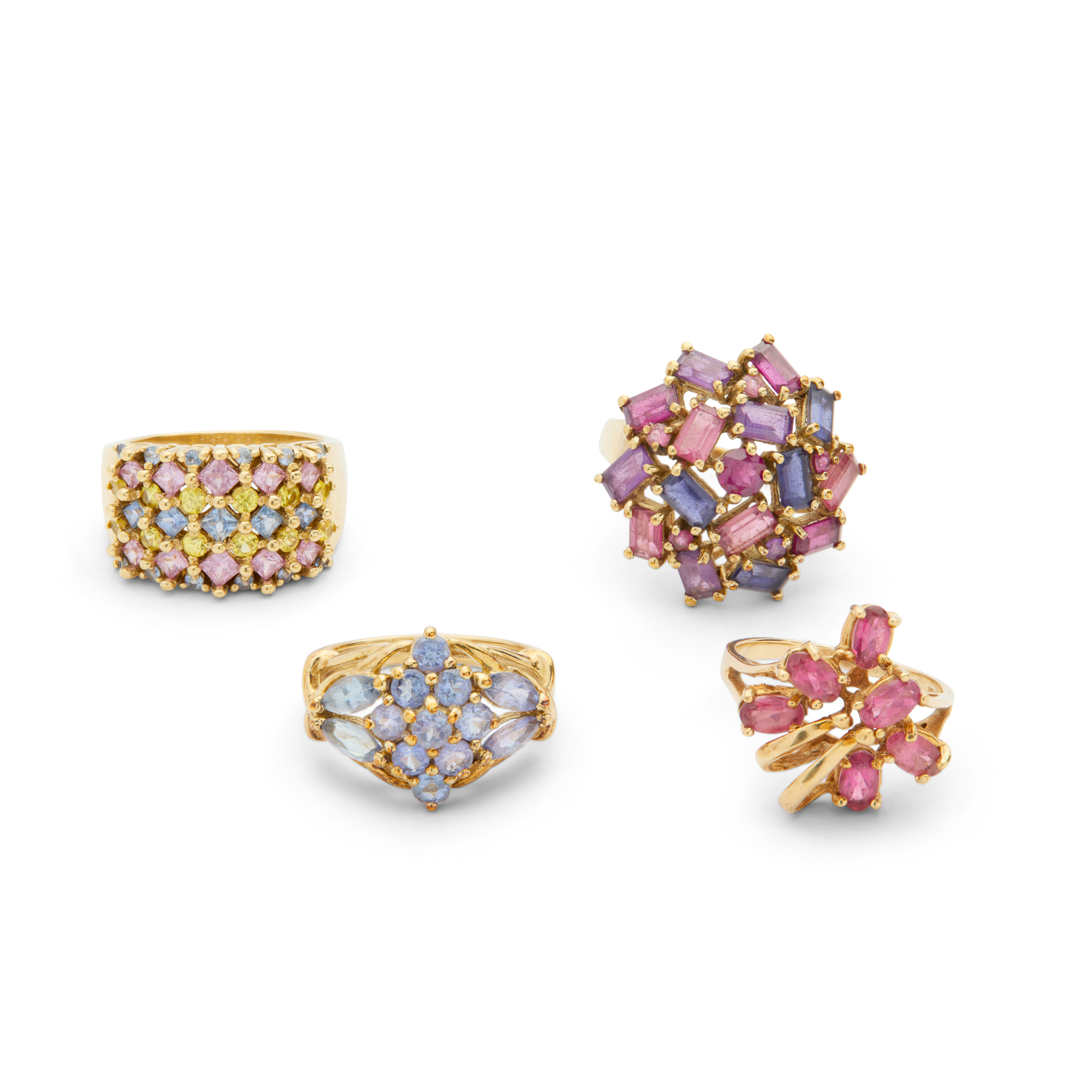 A collection of 9ct gold dress rings