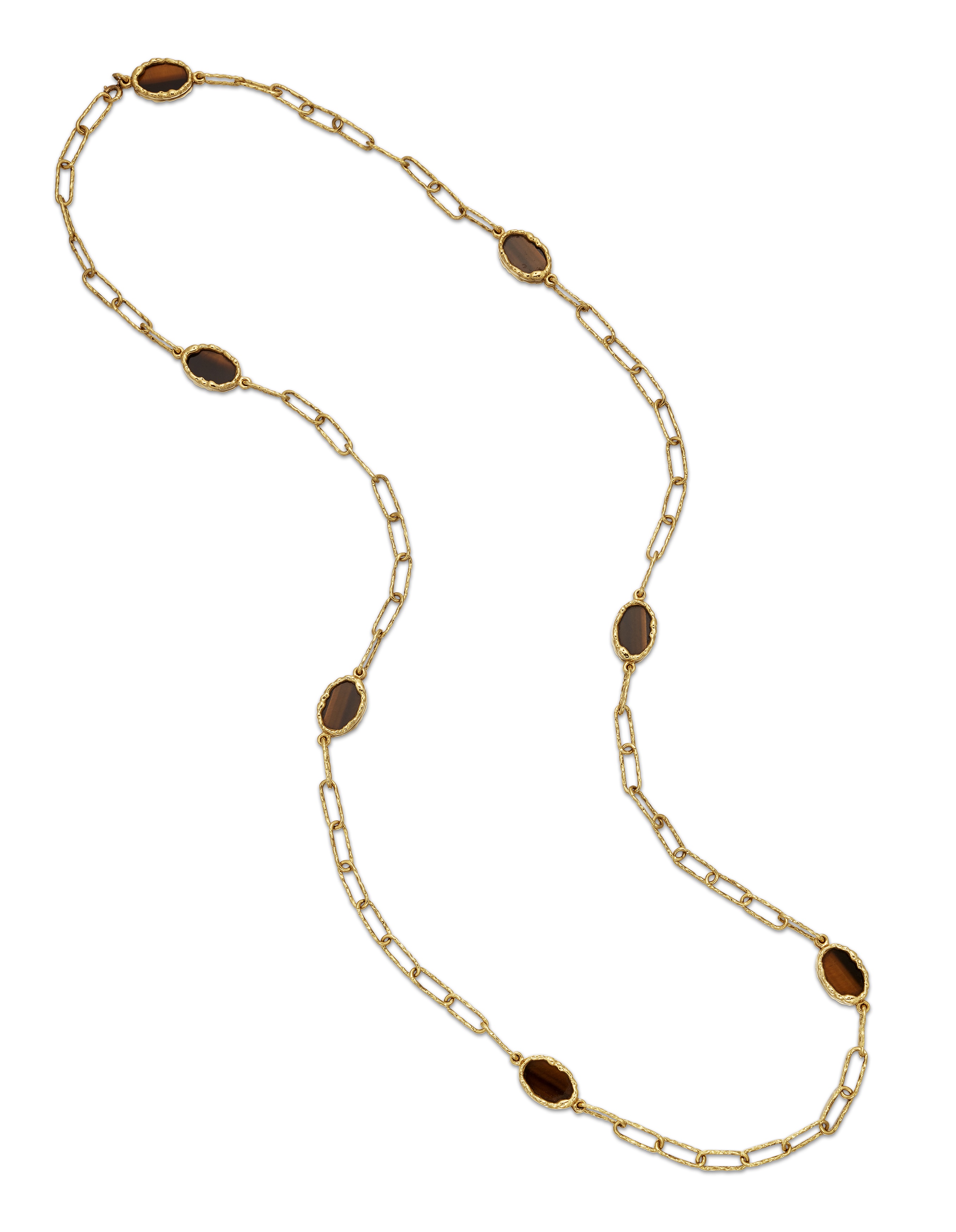 A tiger's eye quartz longchain, by David Morris, 1971