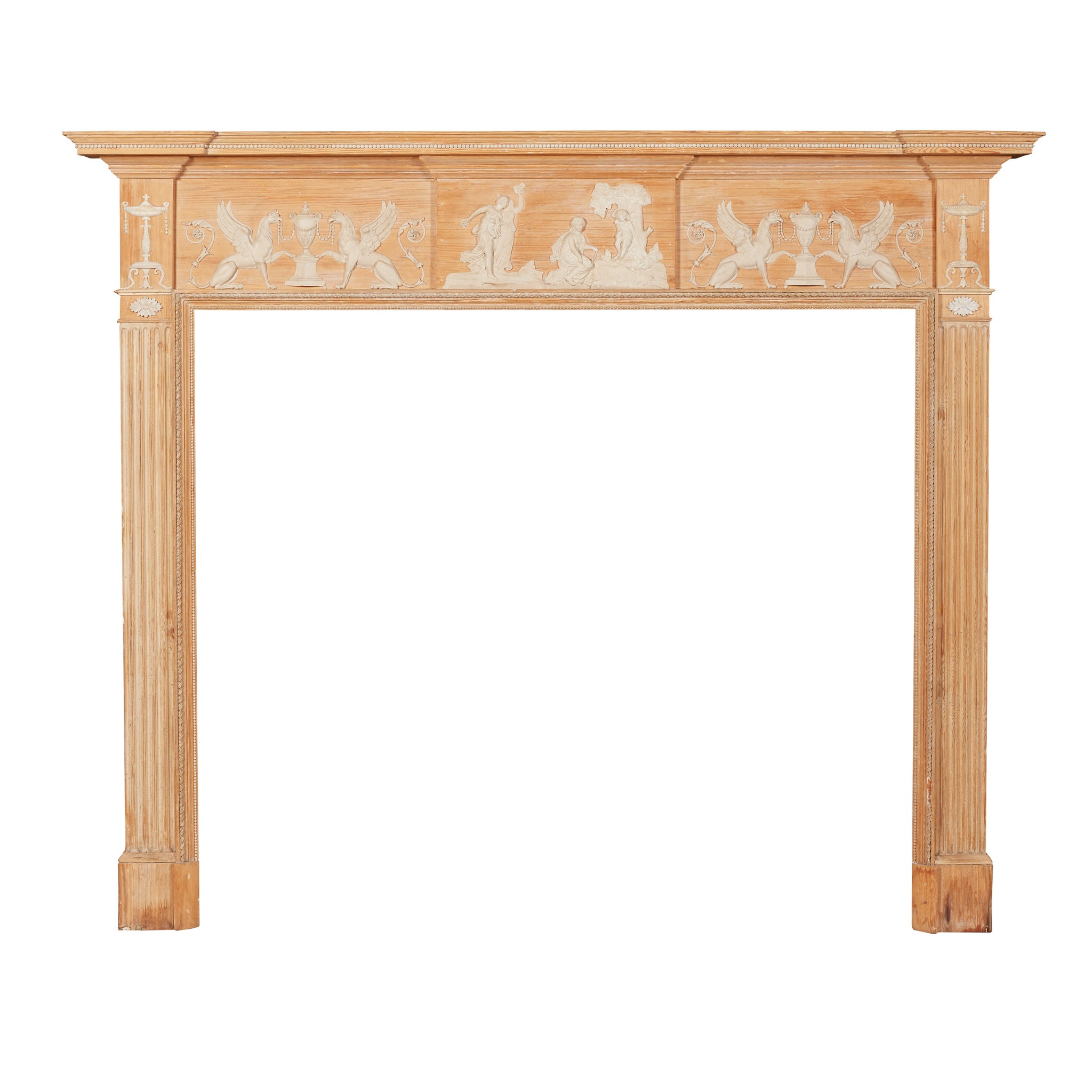 REGENCY PINE AND GESSO FIRE SURROUND
