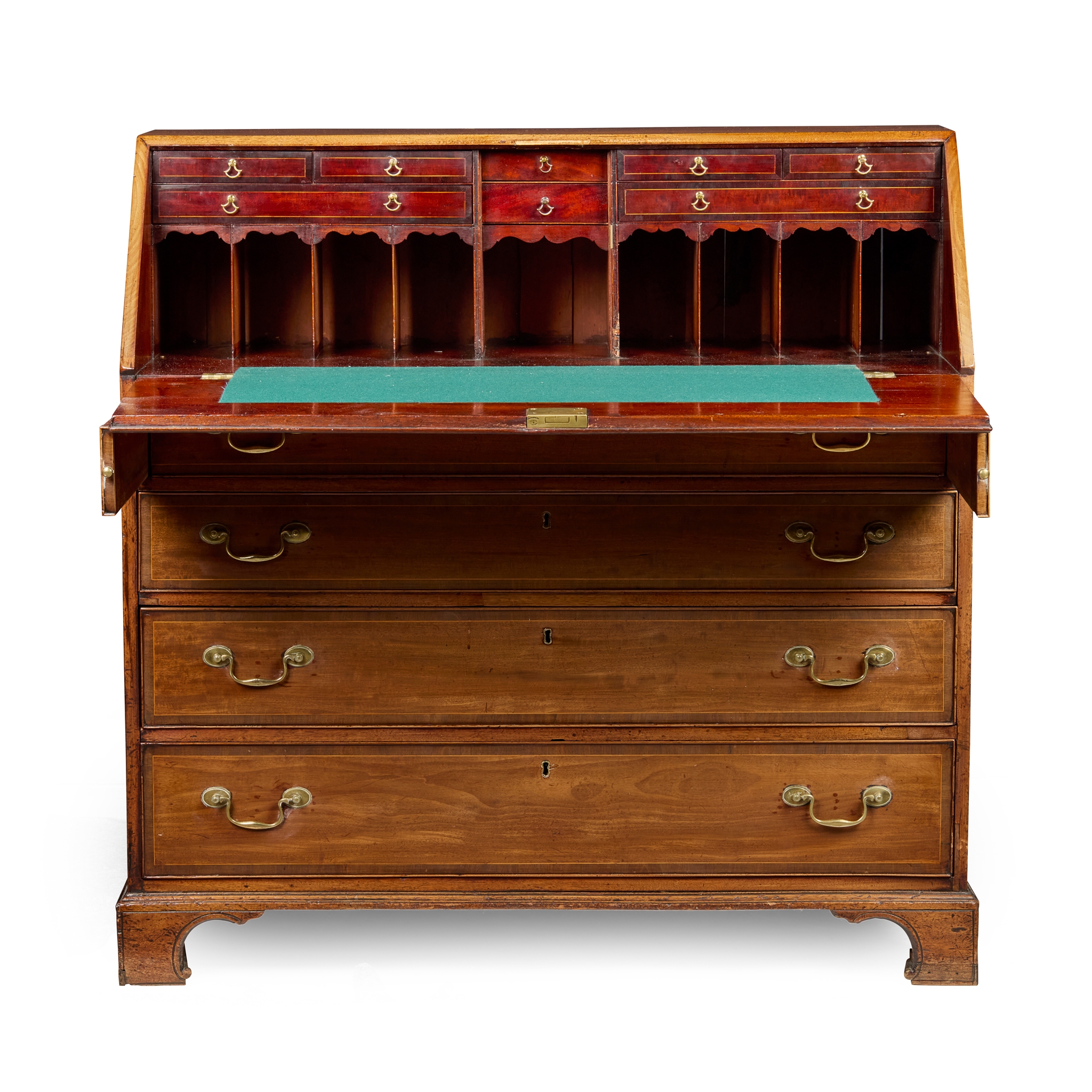 SCOTTISH GEORGE III MAHOGANY BUREAU, ATTRIBUTED TO THE WORKSHOP OF FRANCIS BRODIE
