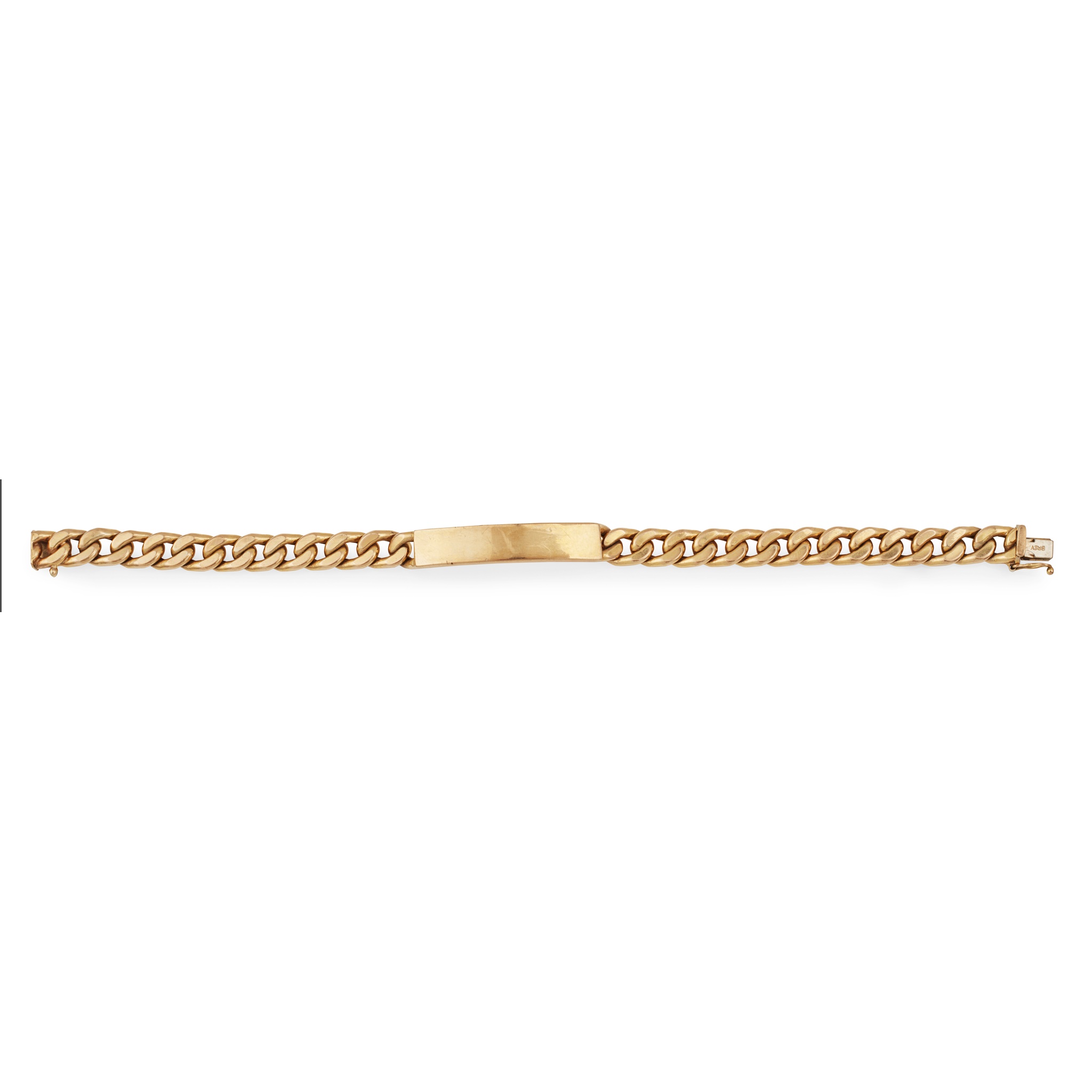 A modern 9ct gold identity bracelet, Brev