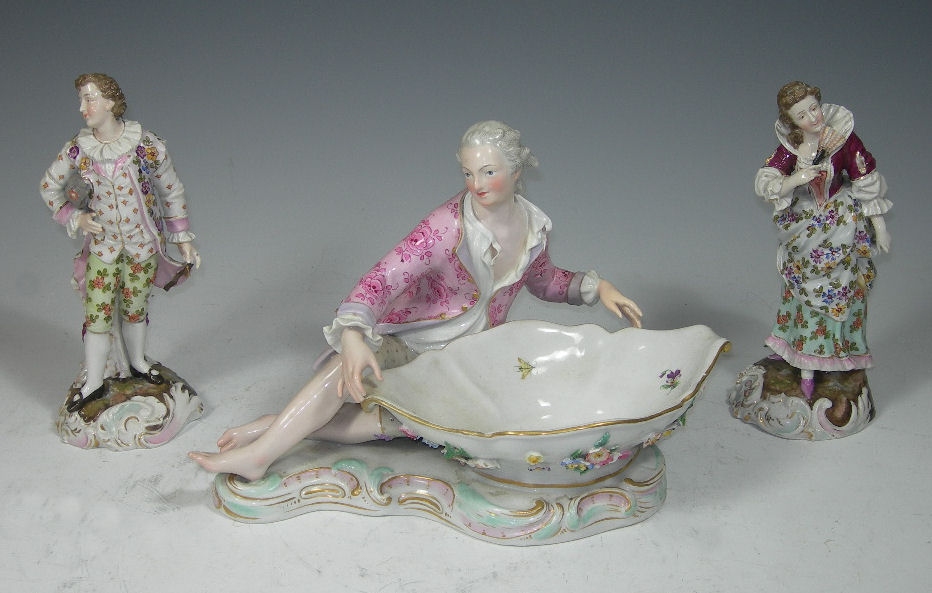 A Meissen style bon bon dish