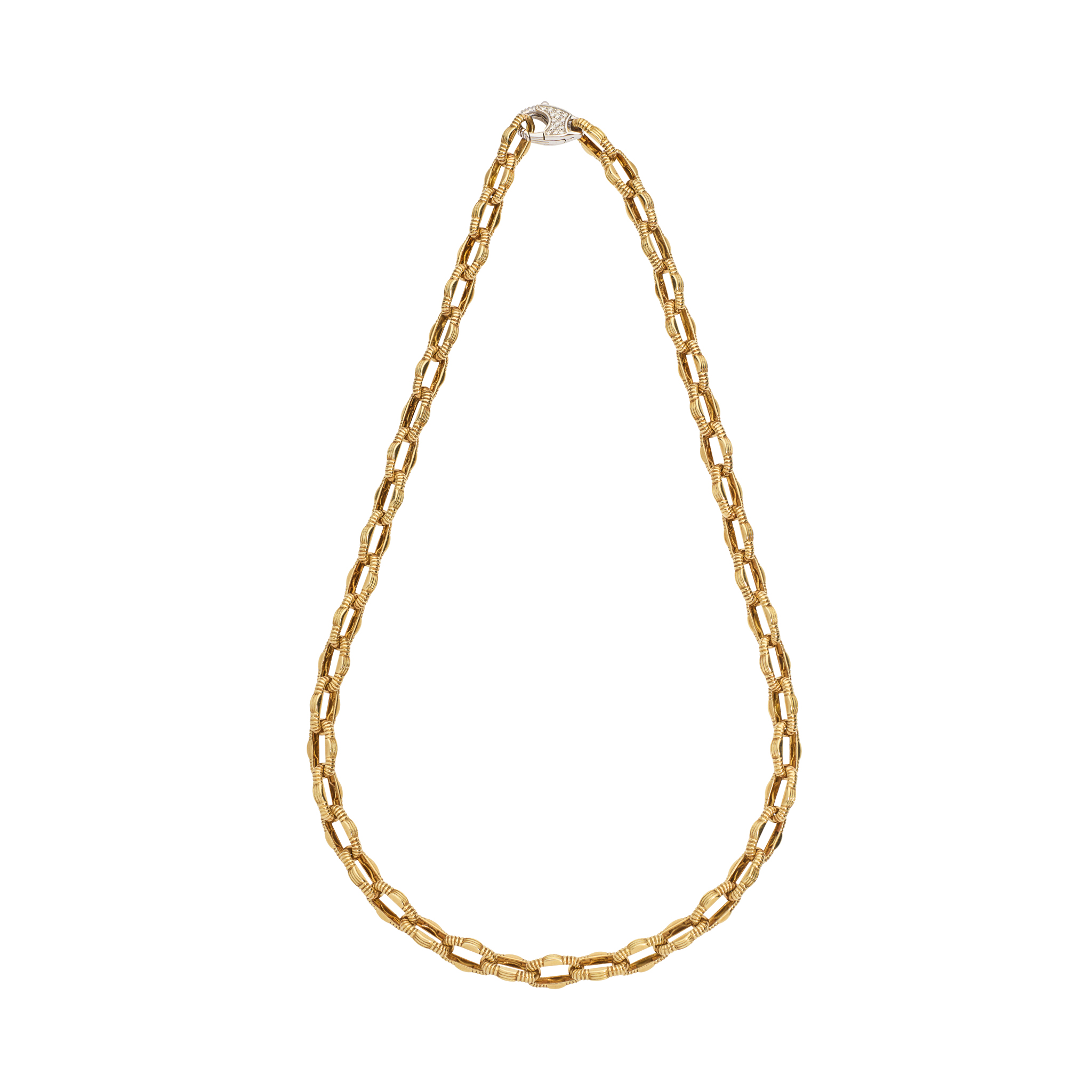 Roberto Coin: A fancy-link chain necklace with diamond clasp