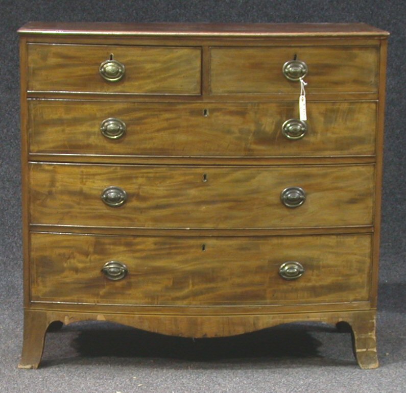 A George III mahogany bow front chest