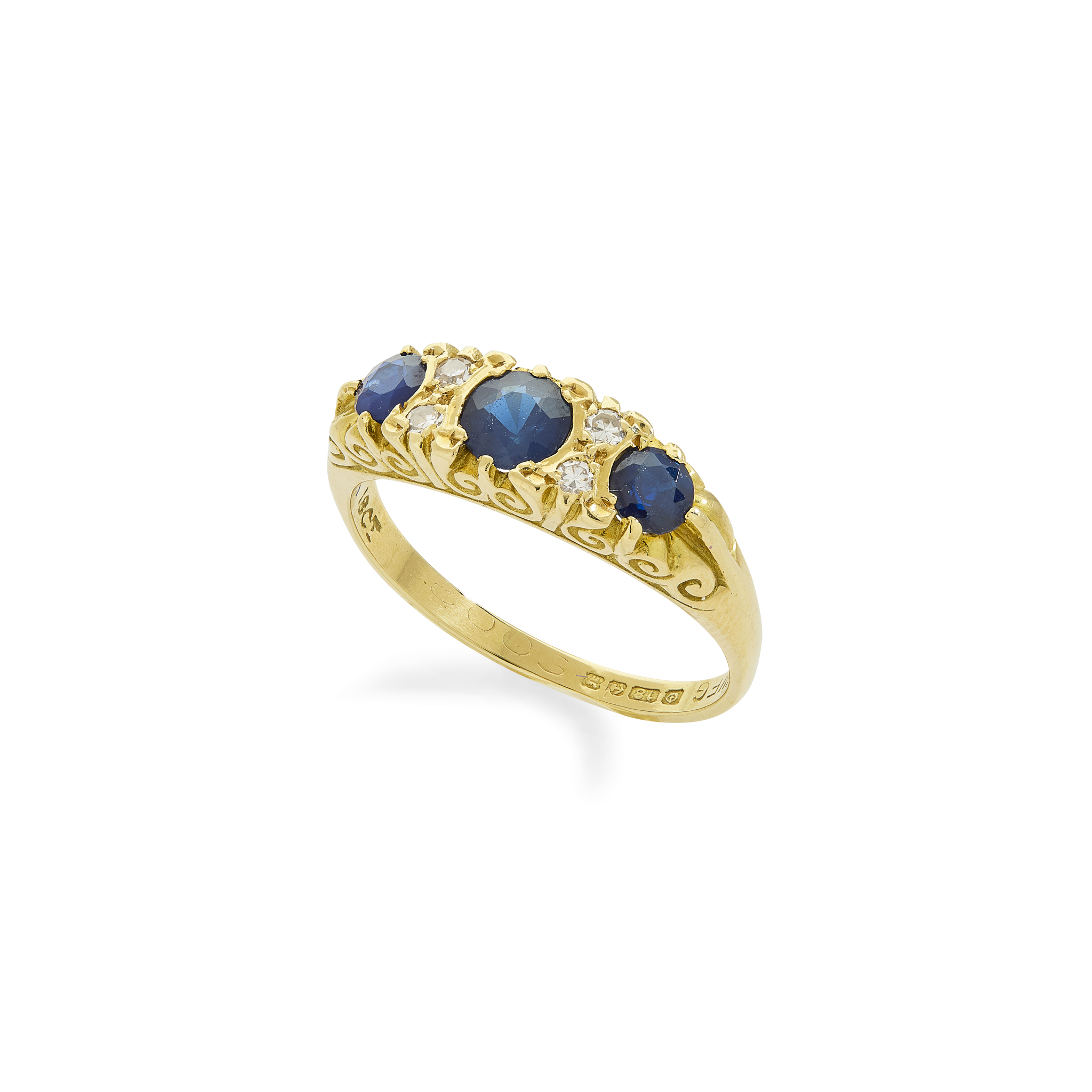 An 18ct gold sapphire and diamond ring