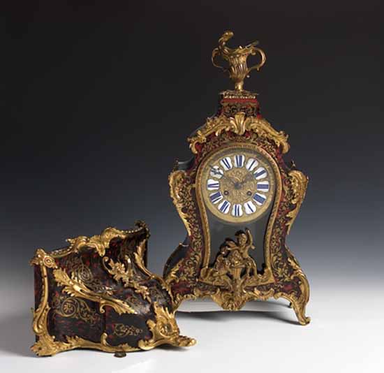A 19th century boulle inlaid bracket clock