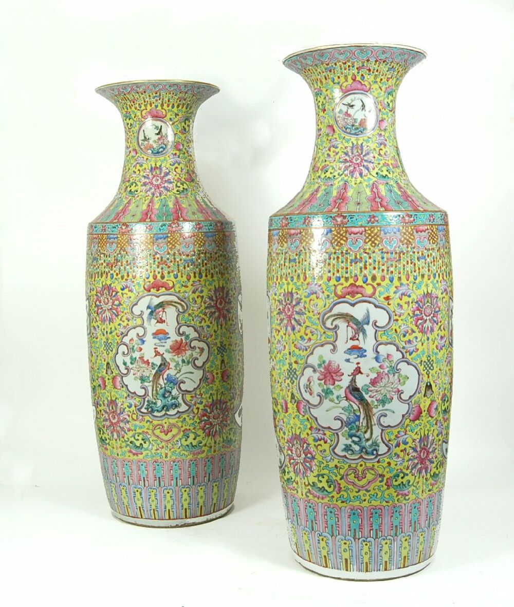 A pair of large late 19th century Chinese vases