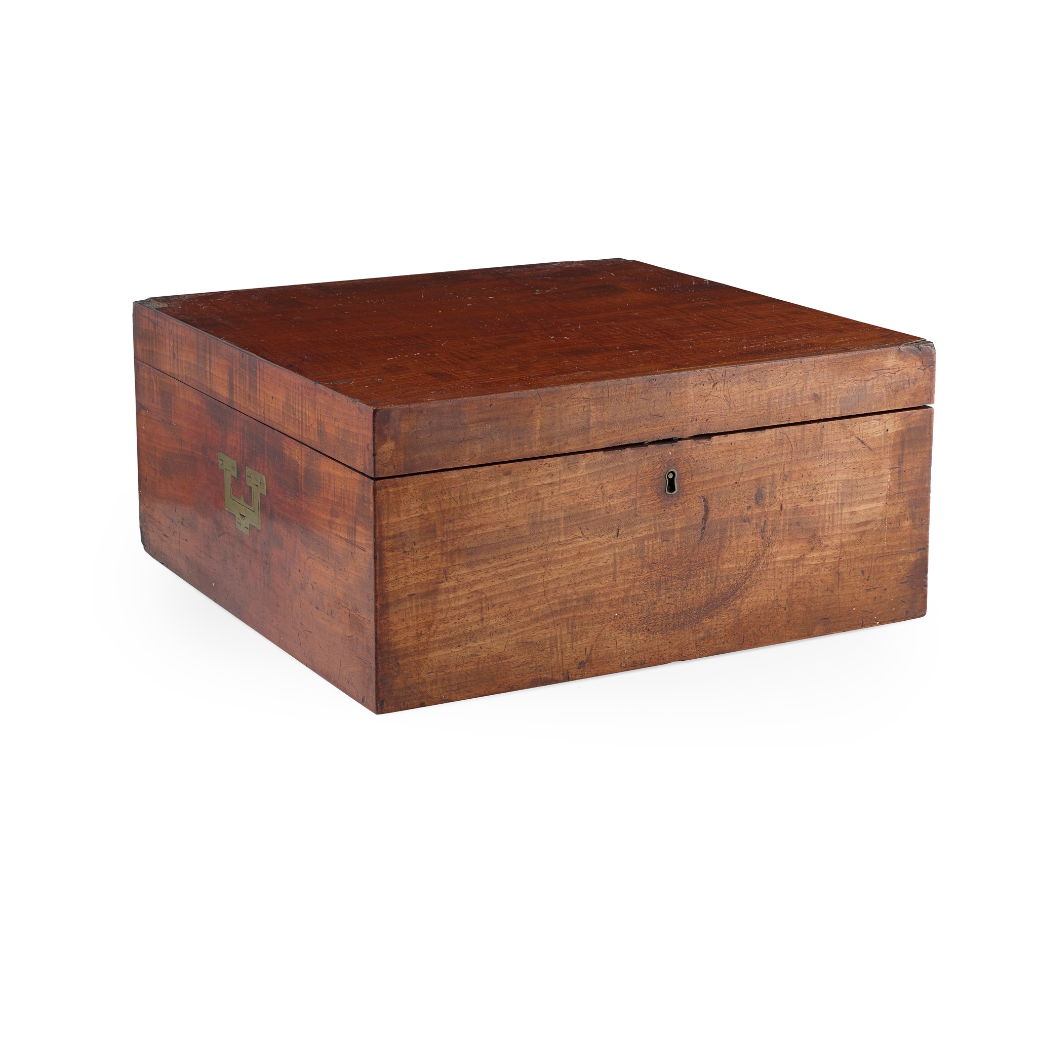 VICTORIAN MAHOGANY CAMPAIGN TEA CADDY