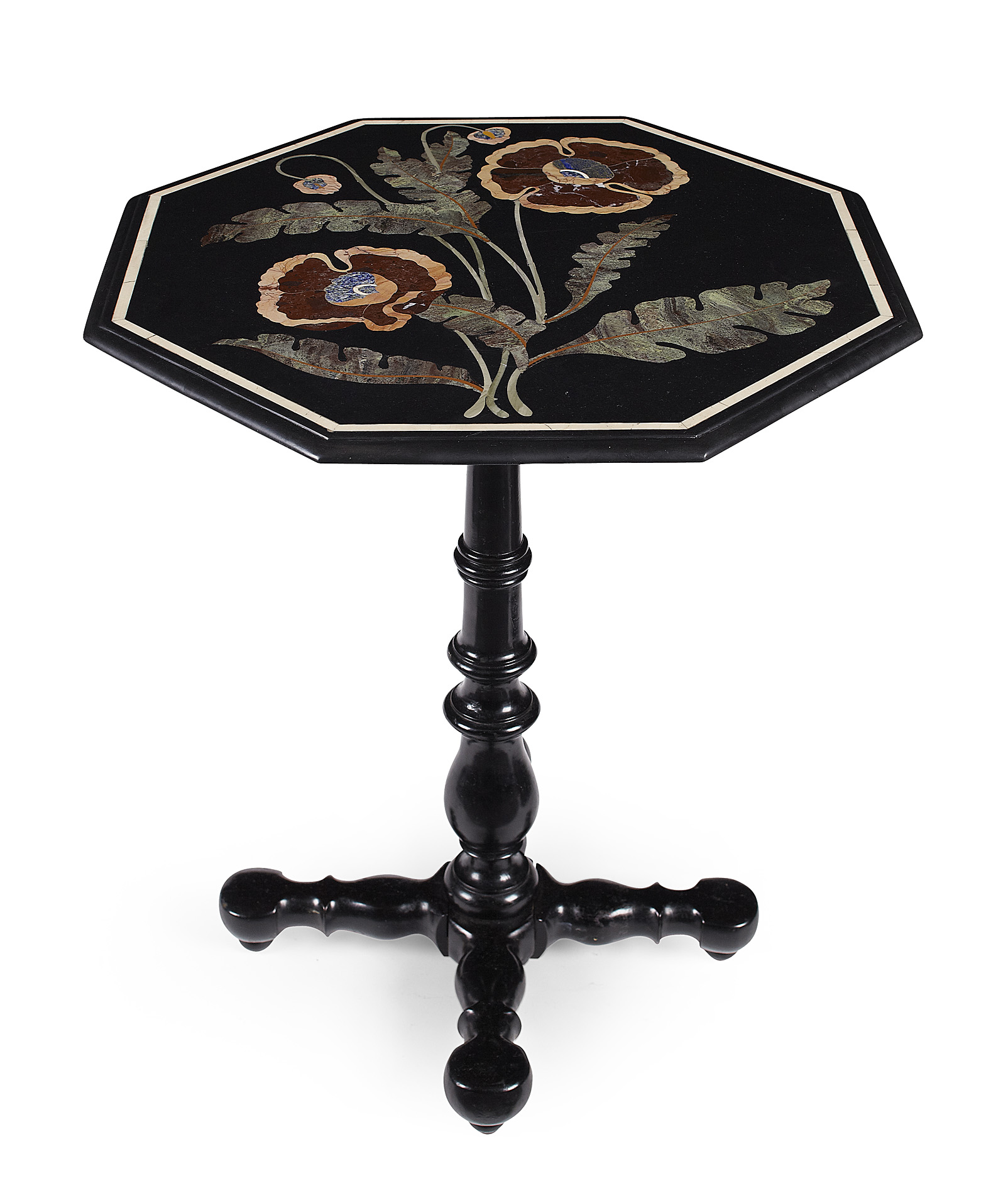 ITALIAN PIETRA DURA HEXAGONAL TABLE