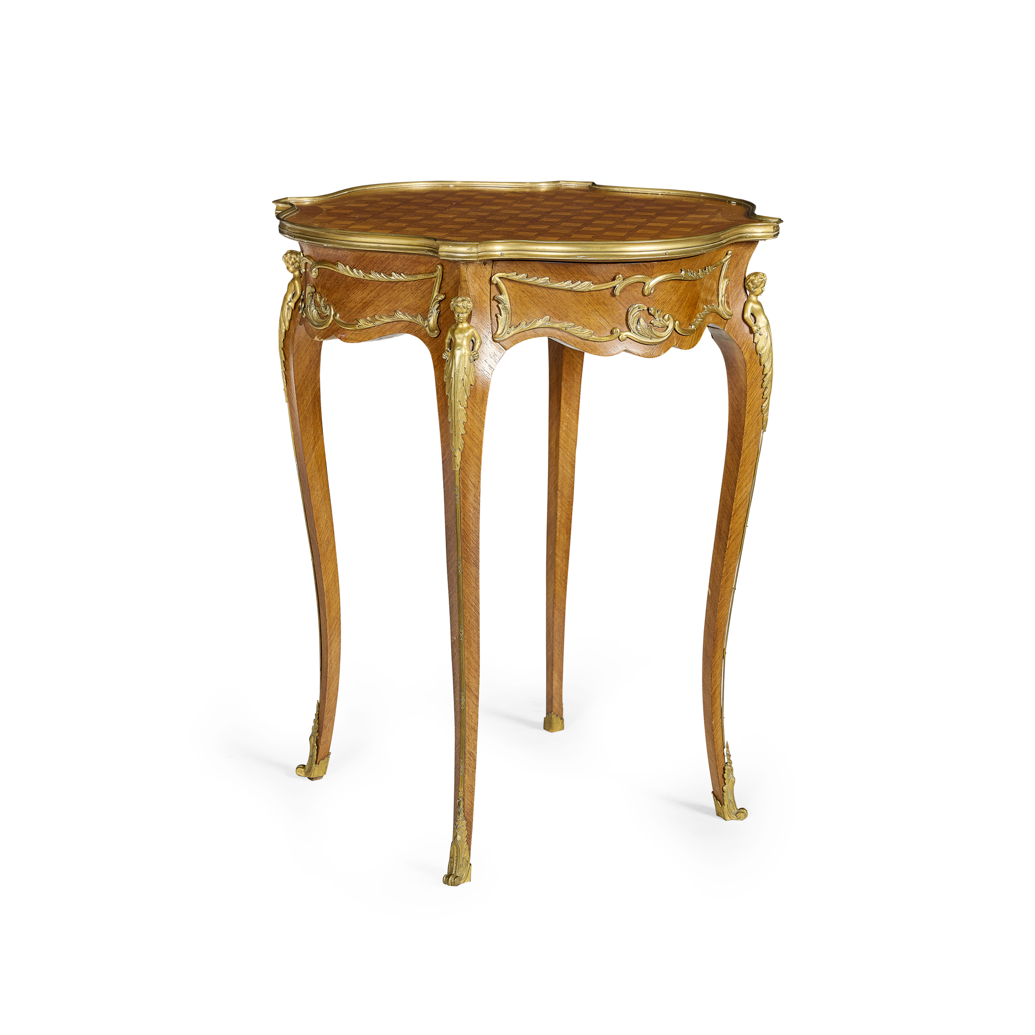 LOUIS XV STYLE KINGWOOD PARQUETRY OCCASIONAL TABLE, IN THE MANNER OF FRANCOIS LINKE