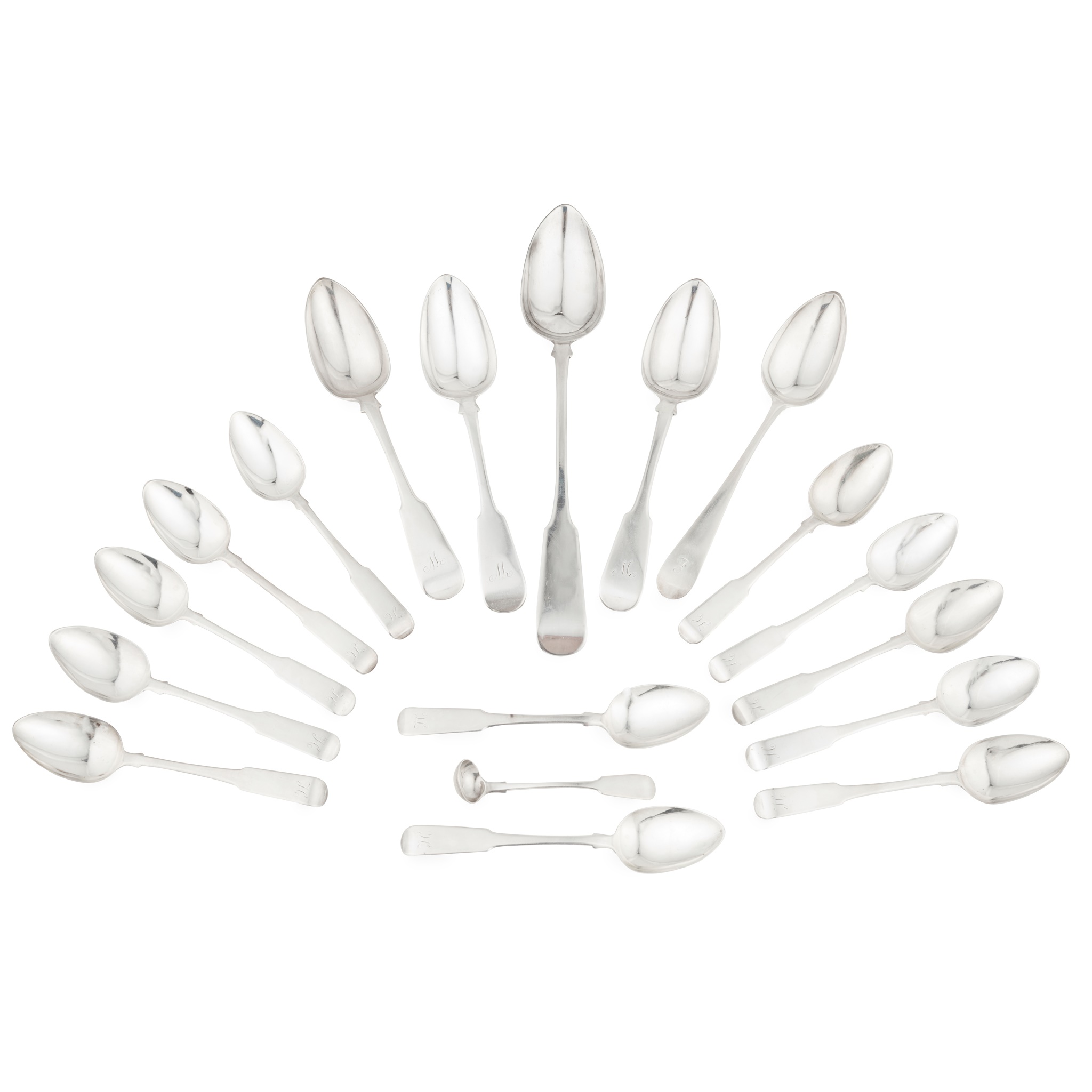 A COLLECTION OF FIDDLE PATTERN FLATWARE
