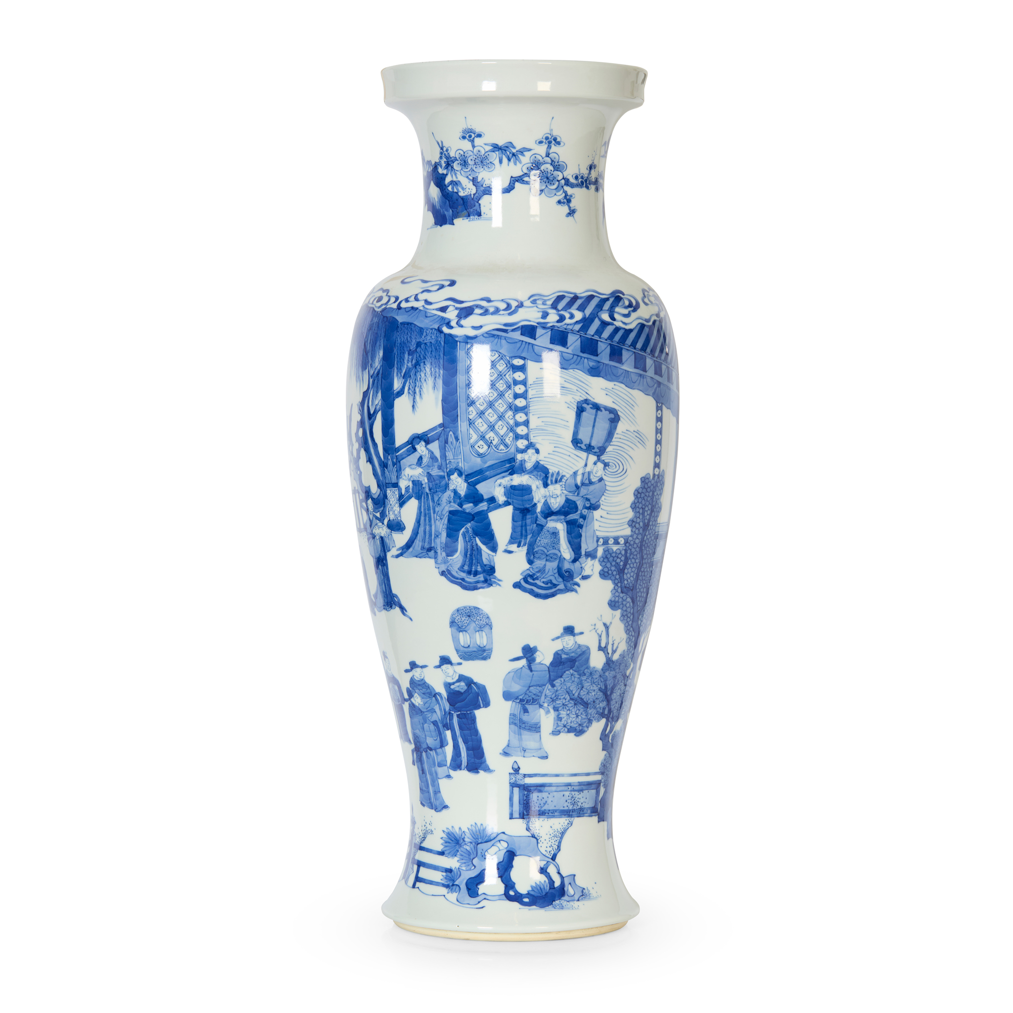 LARGE CHINESE BLUE AND WHITE 'FIGURAL' VASE