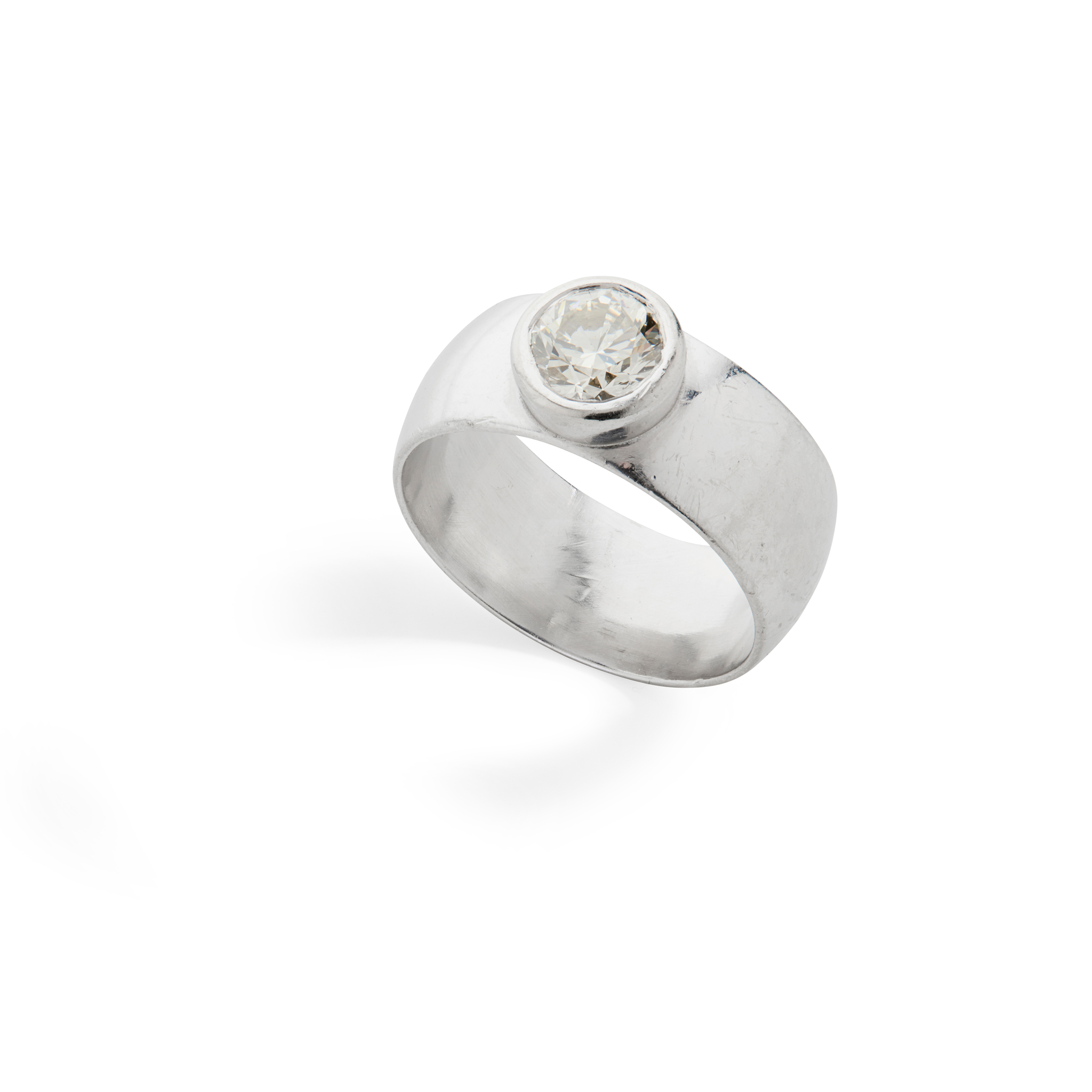 A diamond single-stone ring