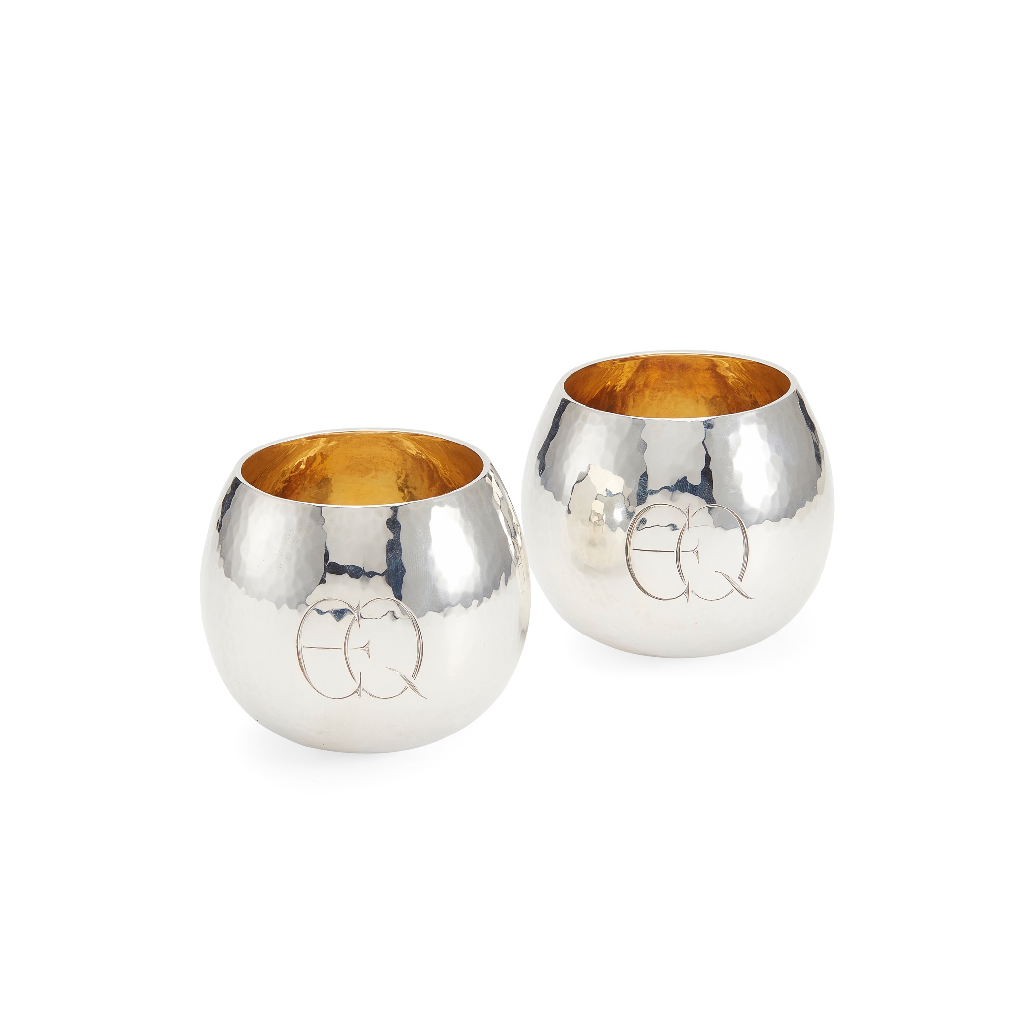 A PAIR OF SILVER-GILT TUMBLERS