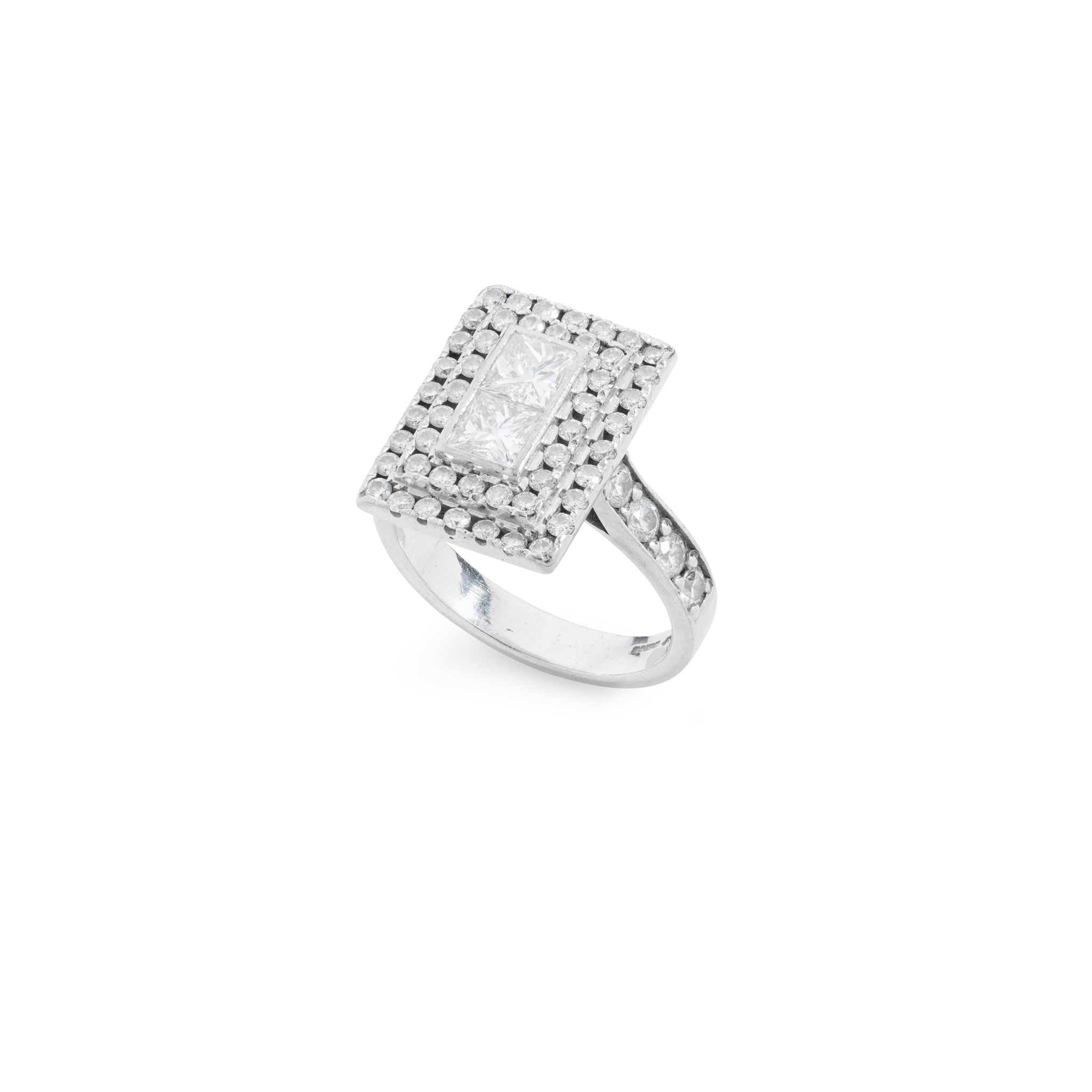 An 18ct gold diamond plaque ring
