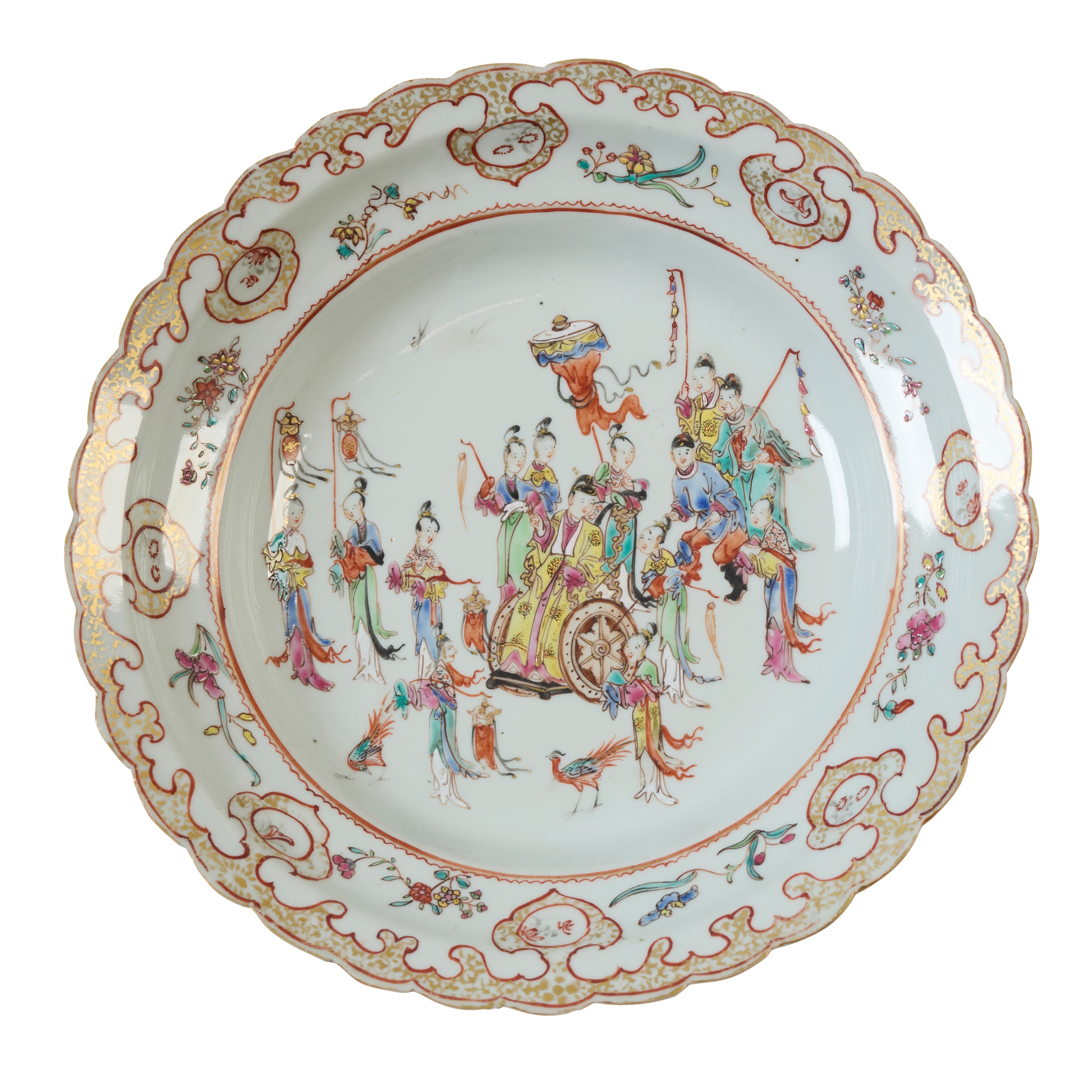 CHINESE FAMILLE ROSE 'LADY' PLATE