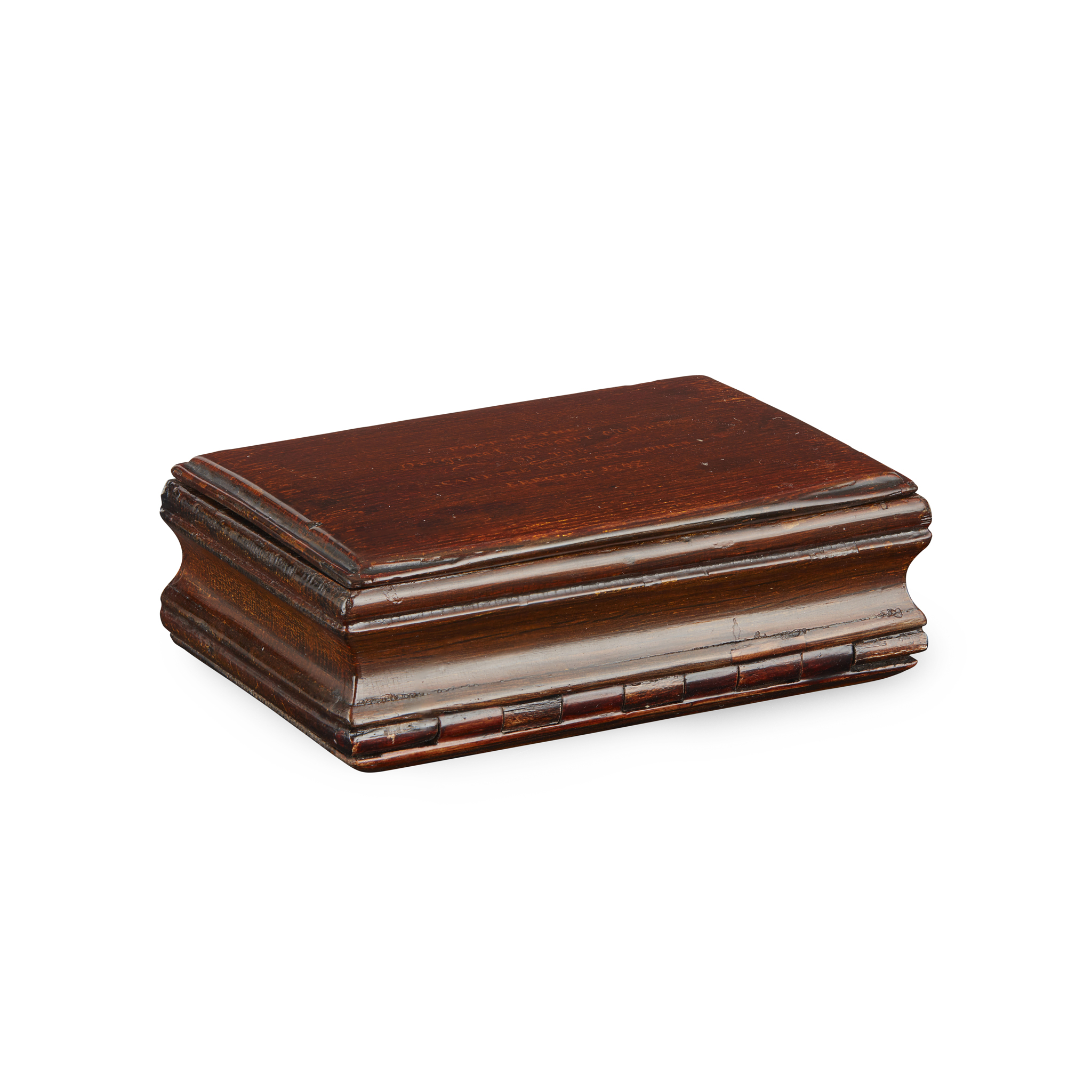 RARE OAK MAUCHLINE WARE DUAL SNUFFBOX CARDCASE