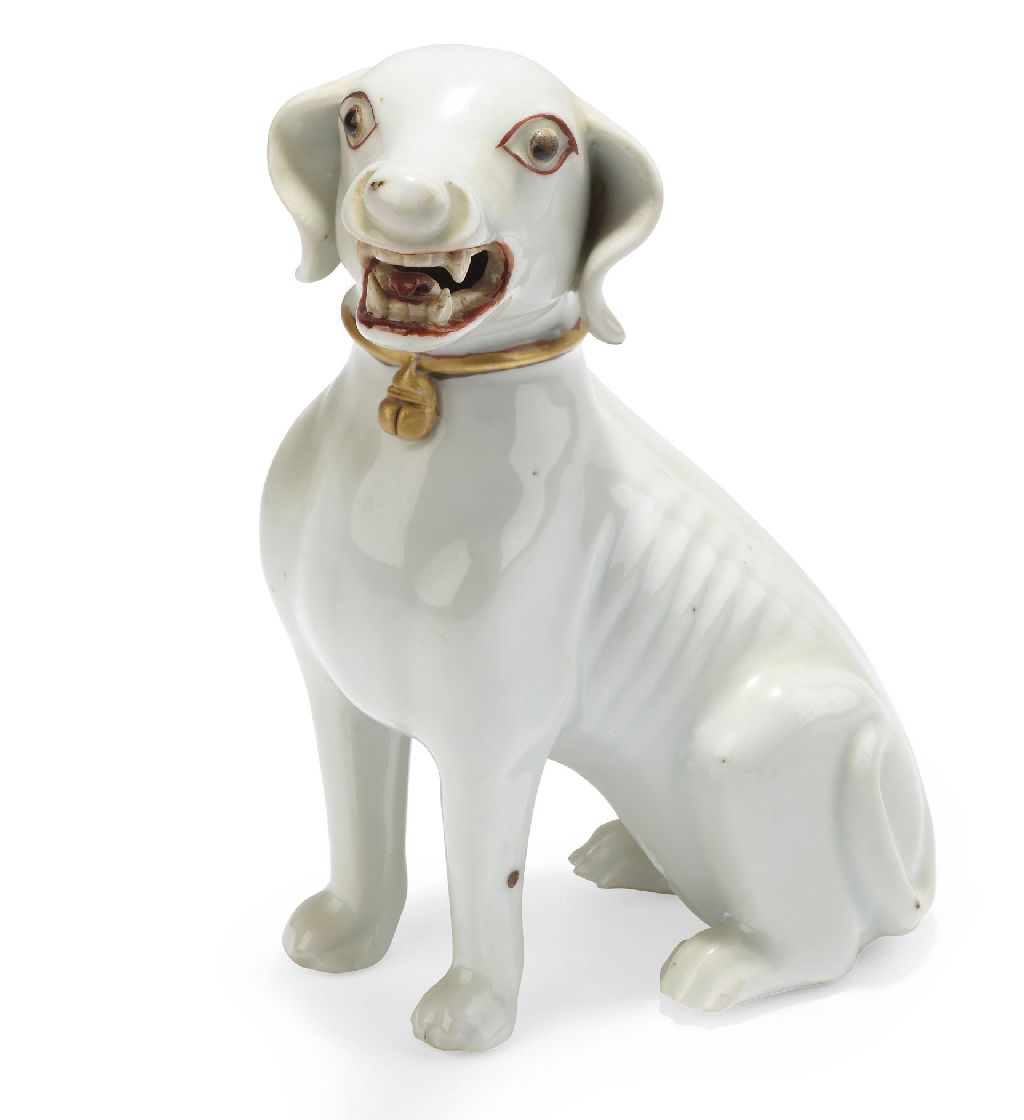 CHINESE PORCELAIN SEATED DOG