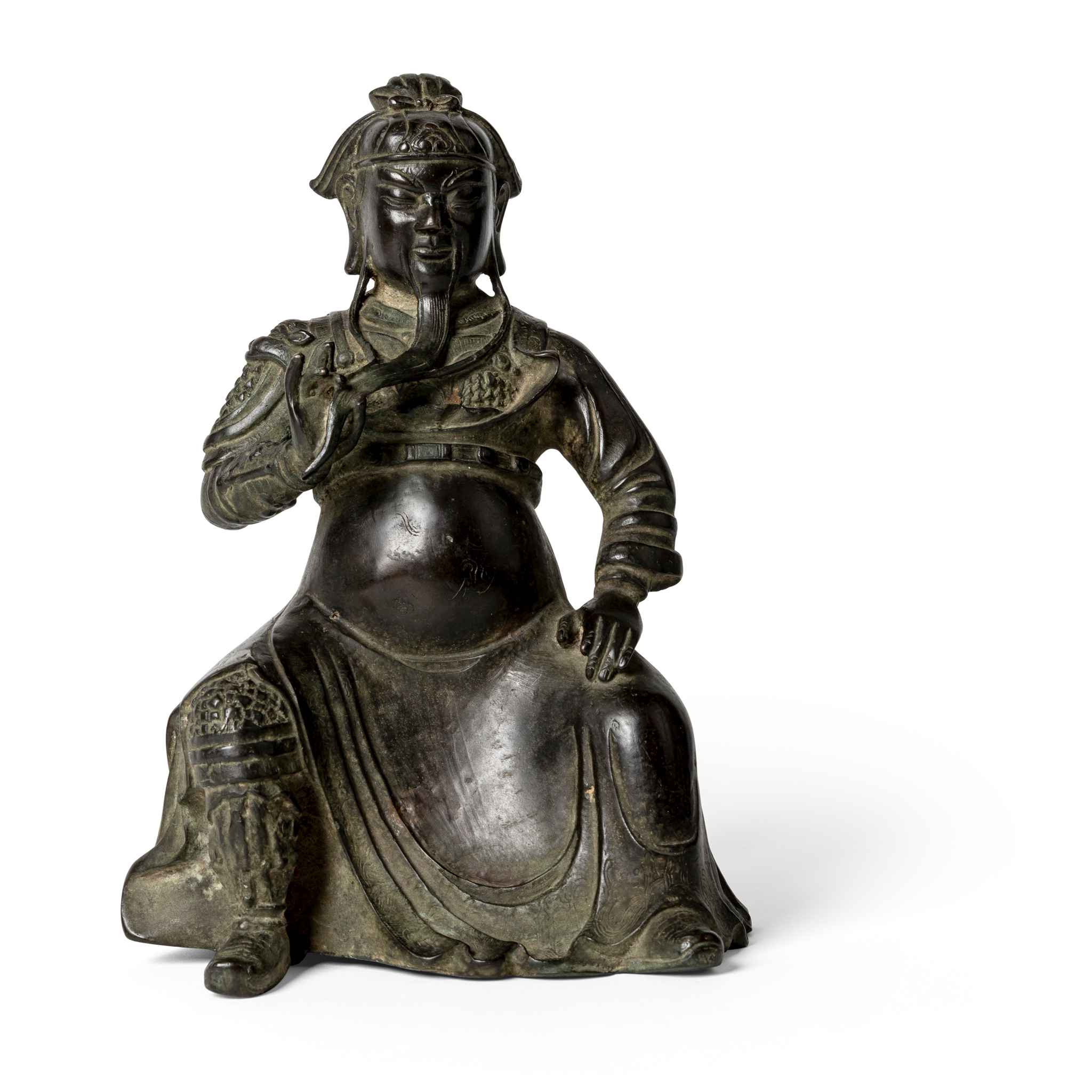 CHINESE BRONZE FIGURE OF GUANDI
