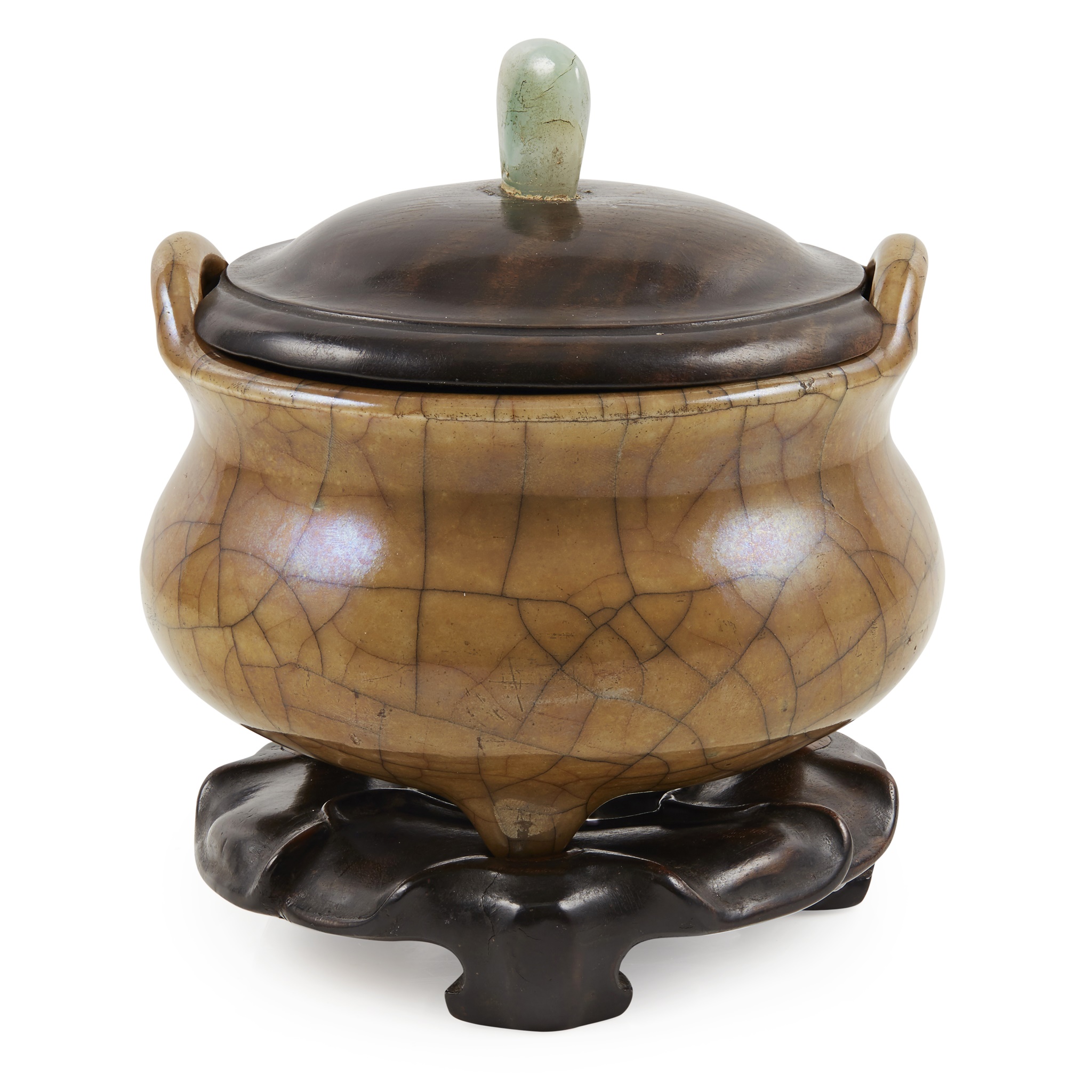 GE-TYPE CRACKLE-GLAZED INCENSE BURNER