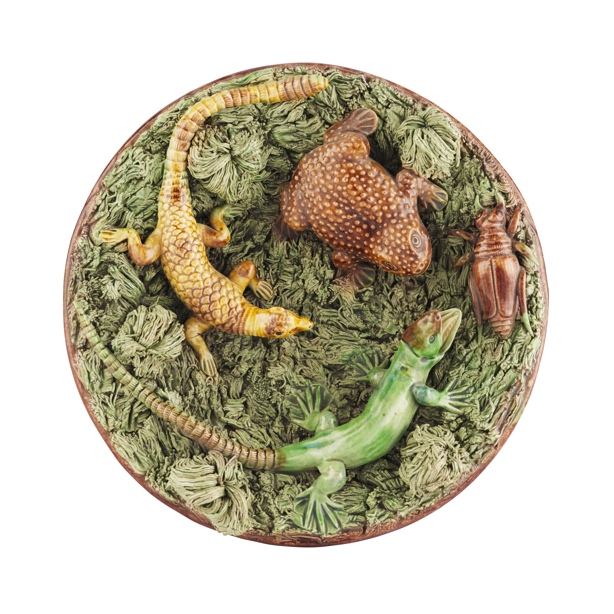 PALISSY STYLE DISH, BY MANUEL MAFRA, CALDAS, PORTUGAL