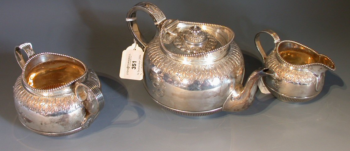A three piece tea service,