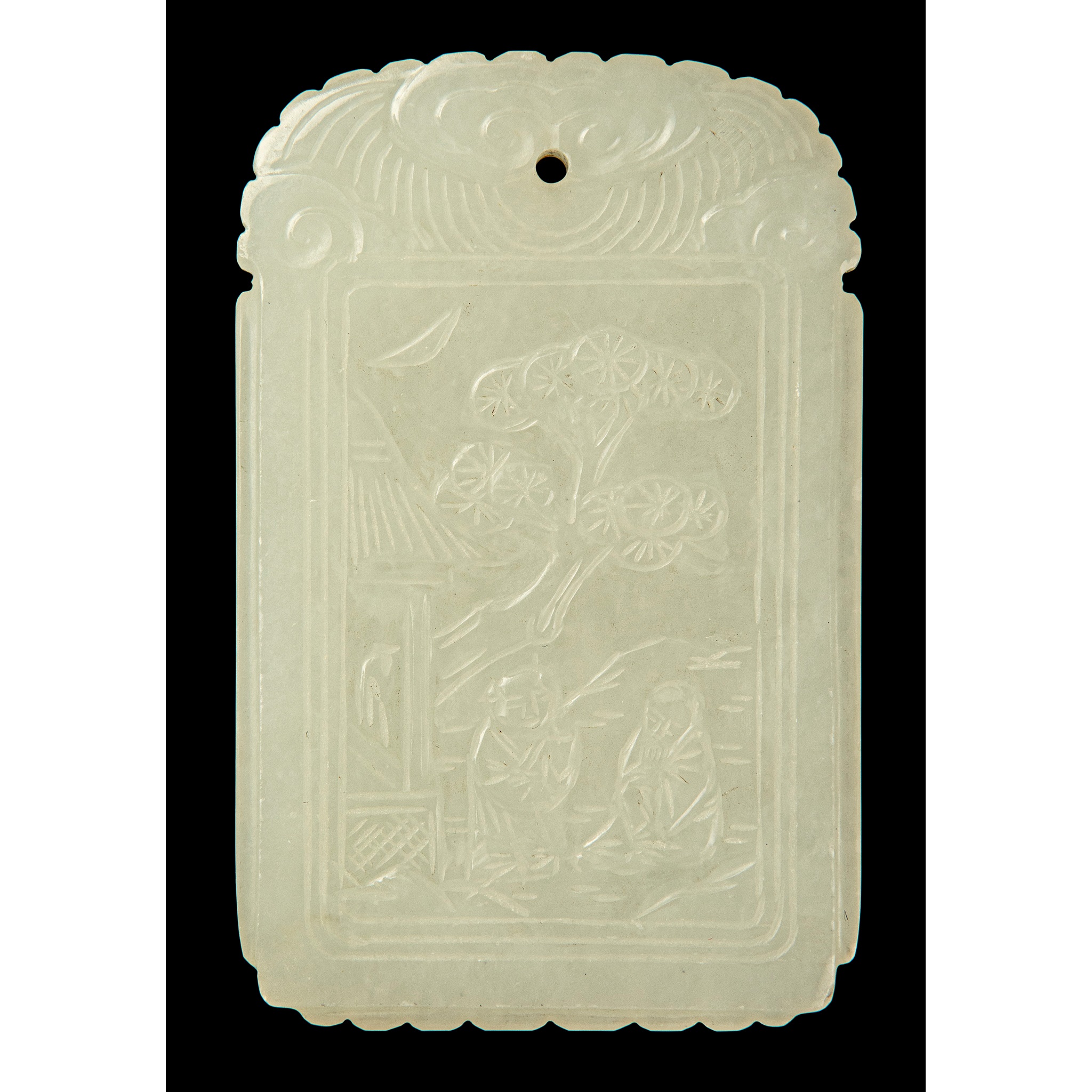 WHITE JADE RECTANGULAR PLAQUE