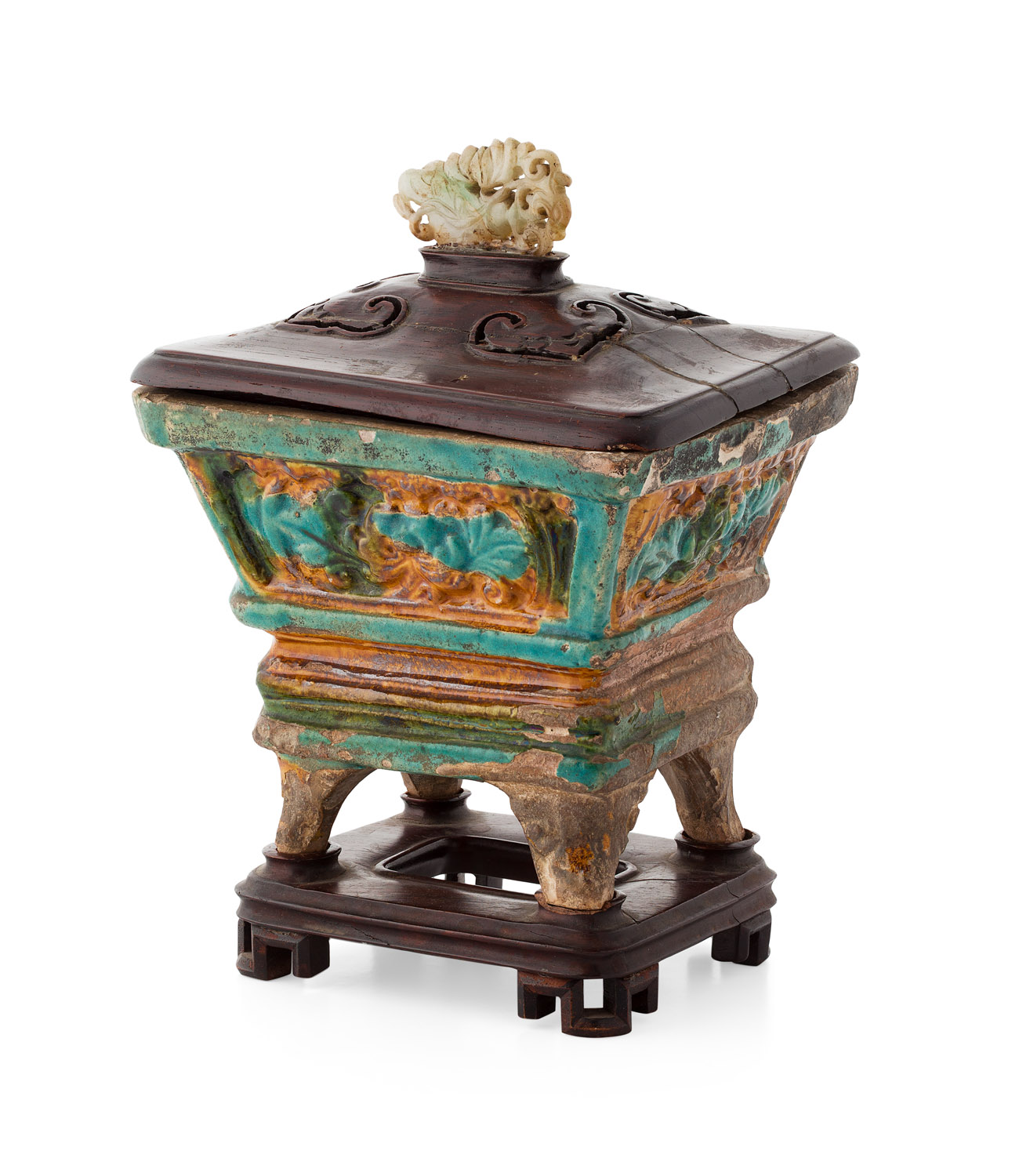 TURQUOISE GLAZE POTTERY CENSER