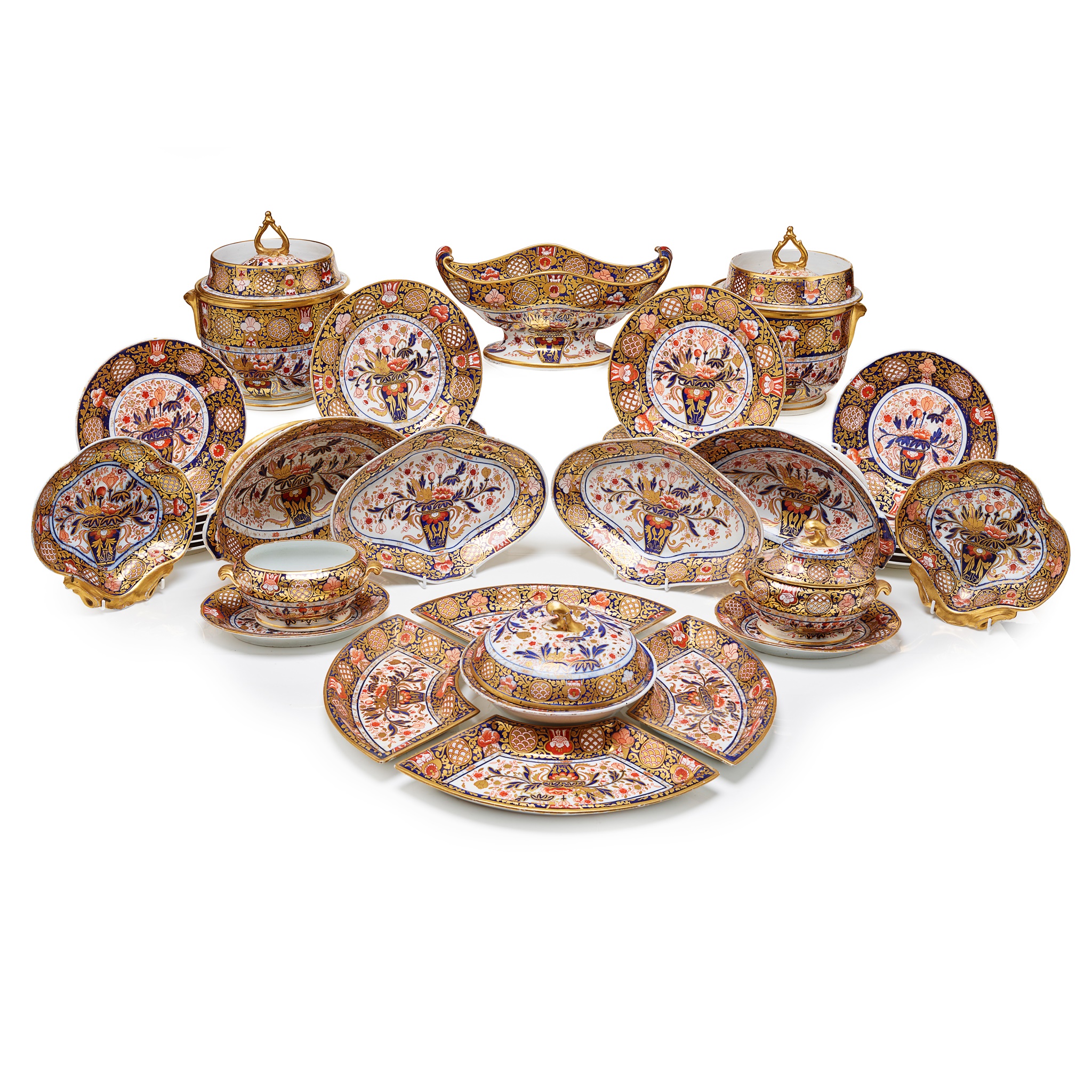 COALPORT IMARI PART DESSERT SERVICE