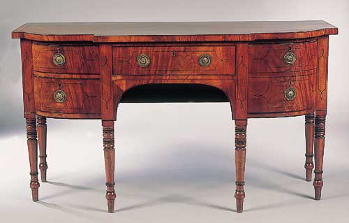 A Regency mahogany breakfront sideboard