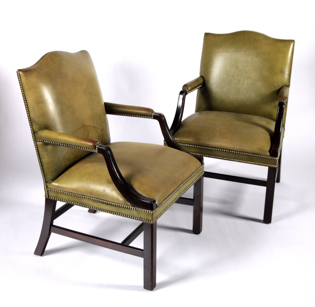 A pair of Raeburn style arm chairs