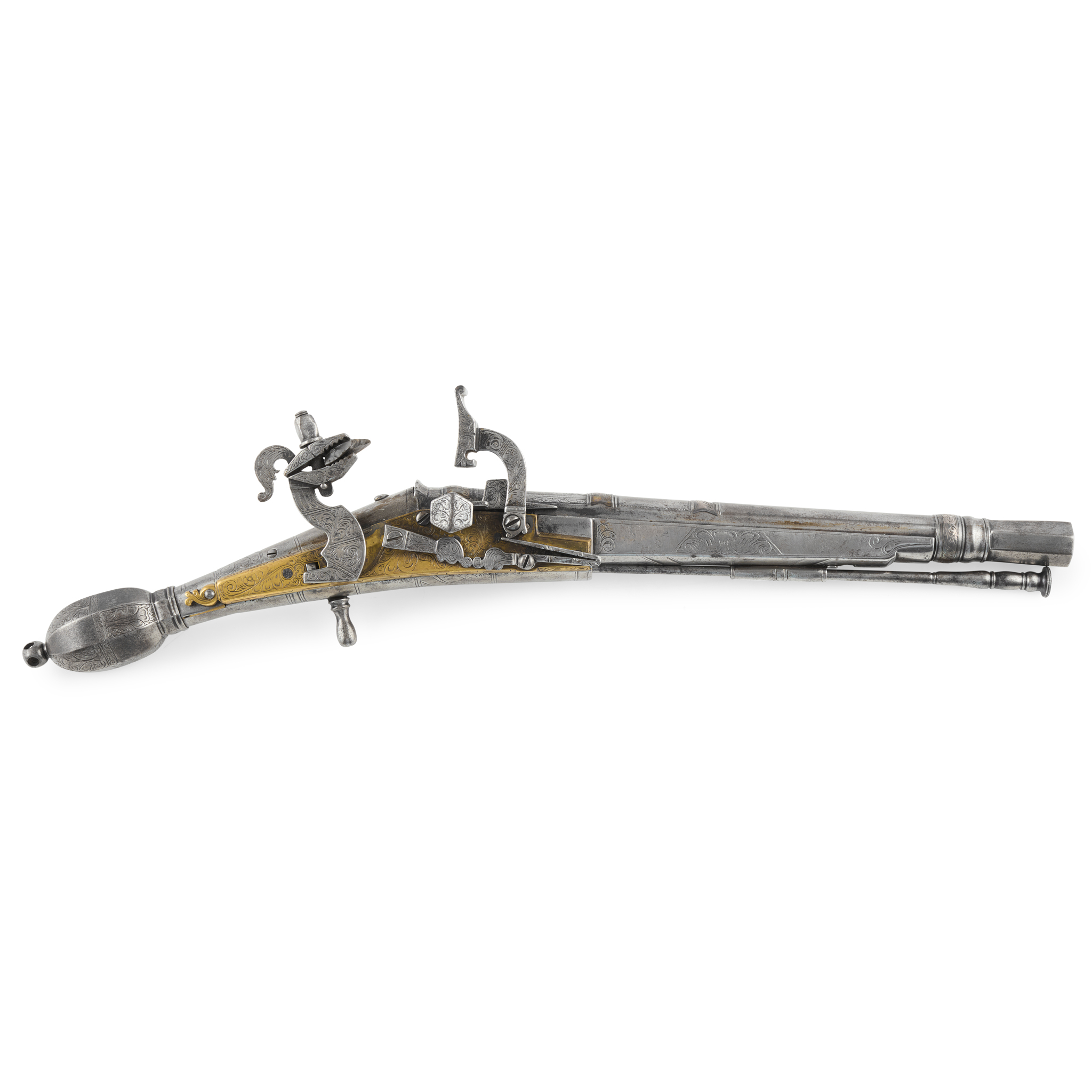 A REPRODUCTION SCOTTISH 17TH CENTURY SNAPHAUNCE BELT PISTOL
