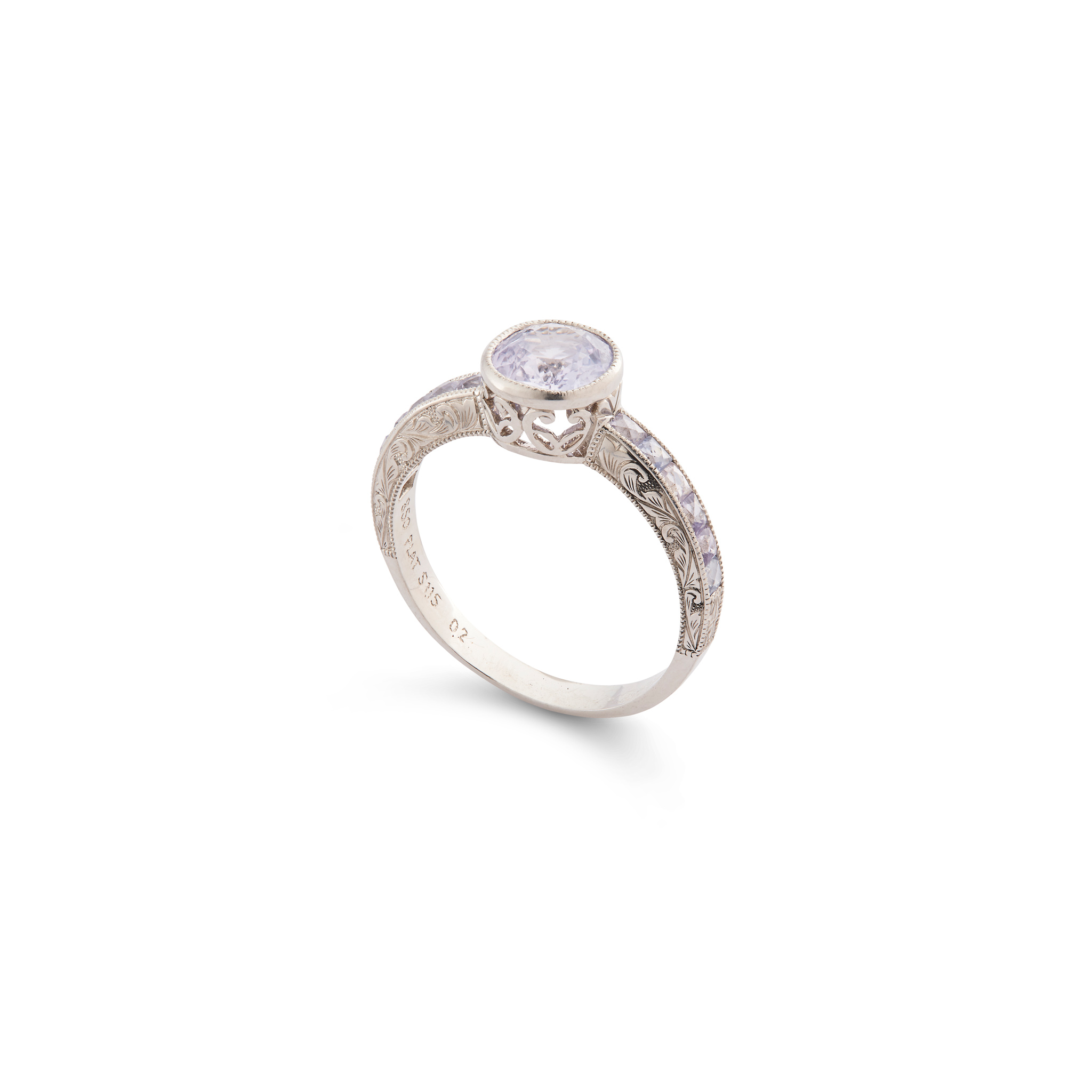 A fancy-coloured sapphire ring