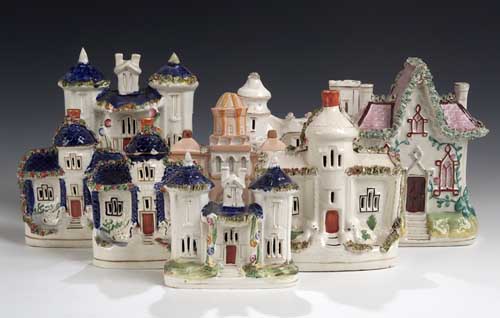 A 19th century Staffordshire model of a cottage orne