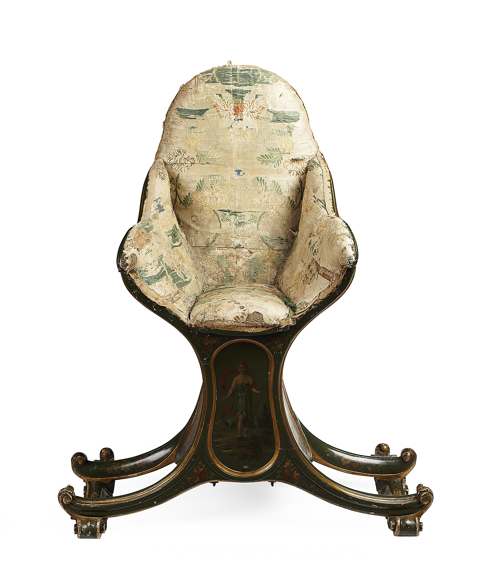 ITALIAN GREEN PAINTED GONDOLA SEAT