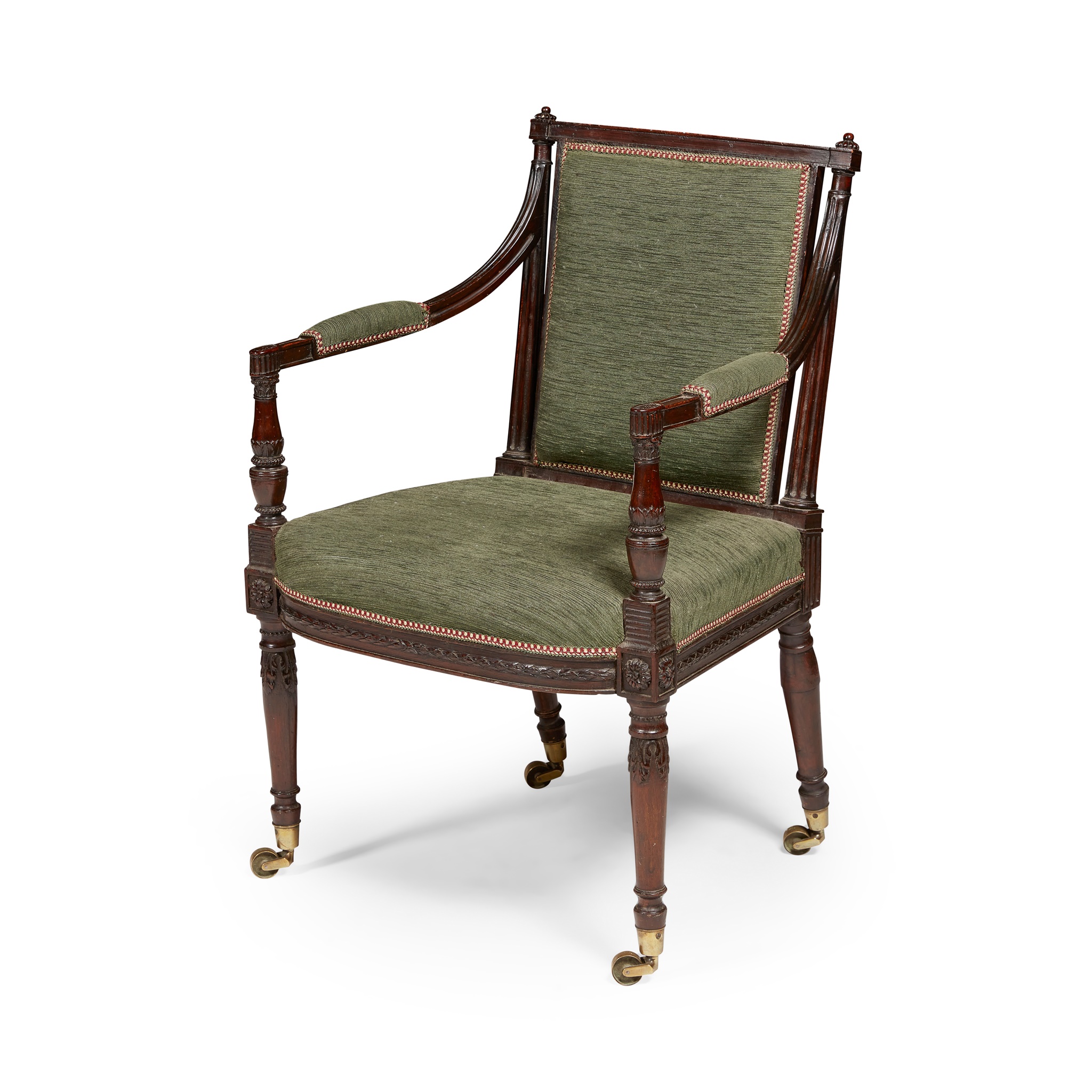 GEORGE III STAINED MAHOGANY ARMCHAIR