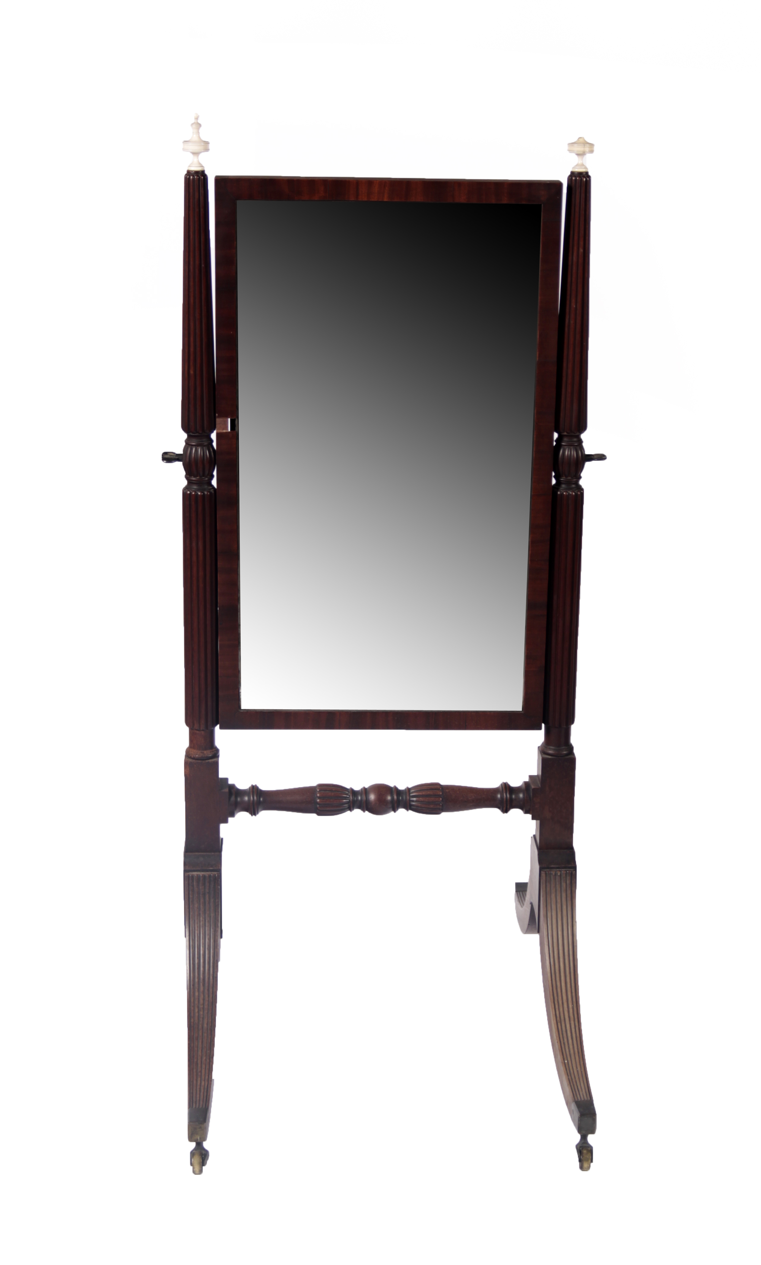 REGENCY MAHOGANY CHEVAL MIRROR