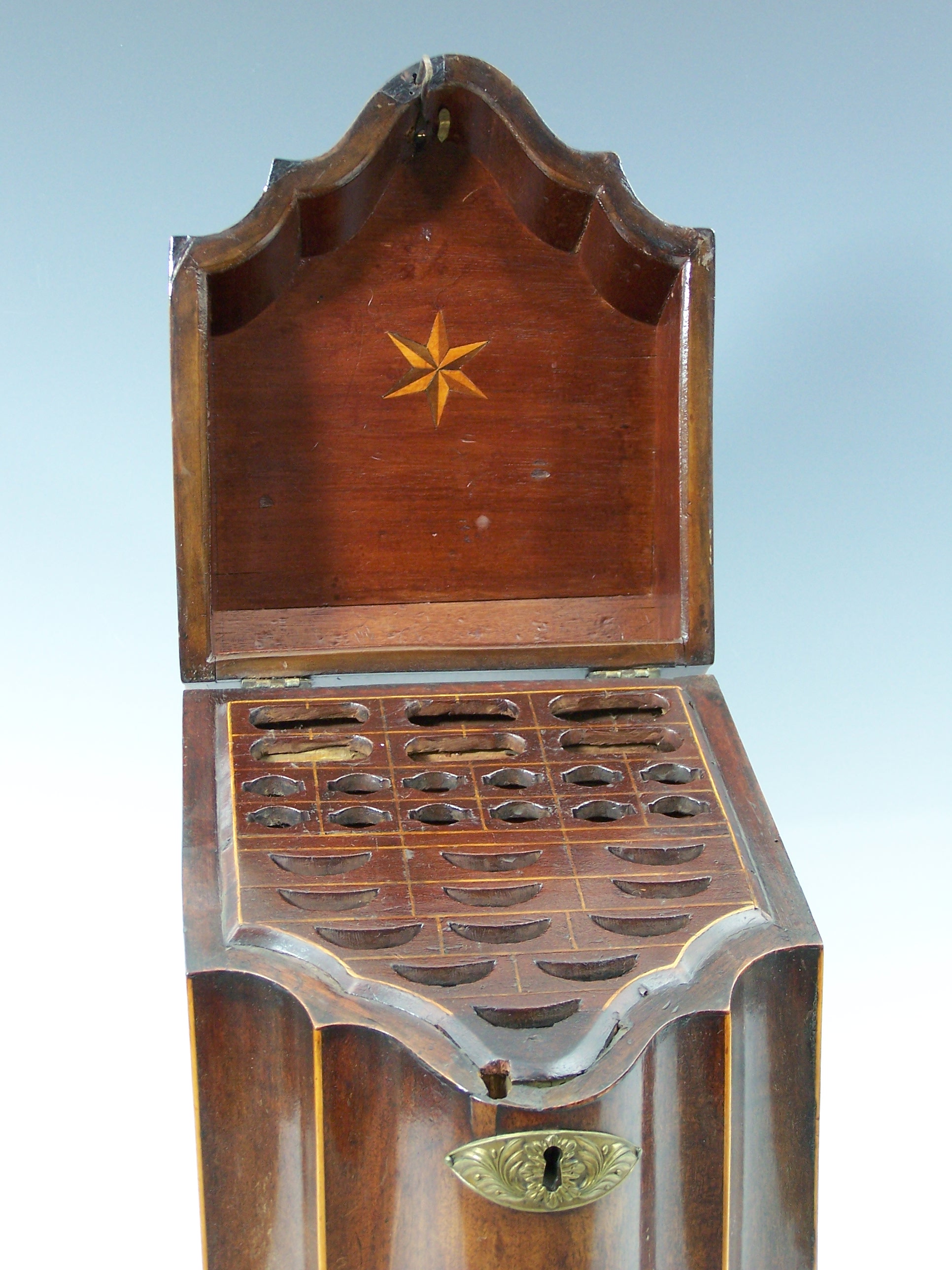 A George III mahogany knife box,