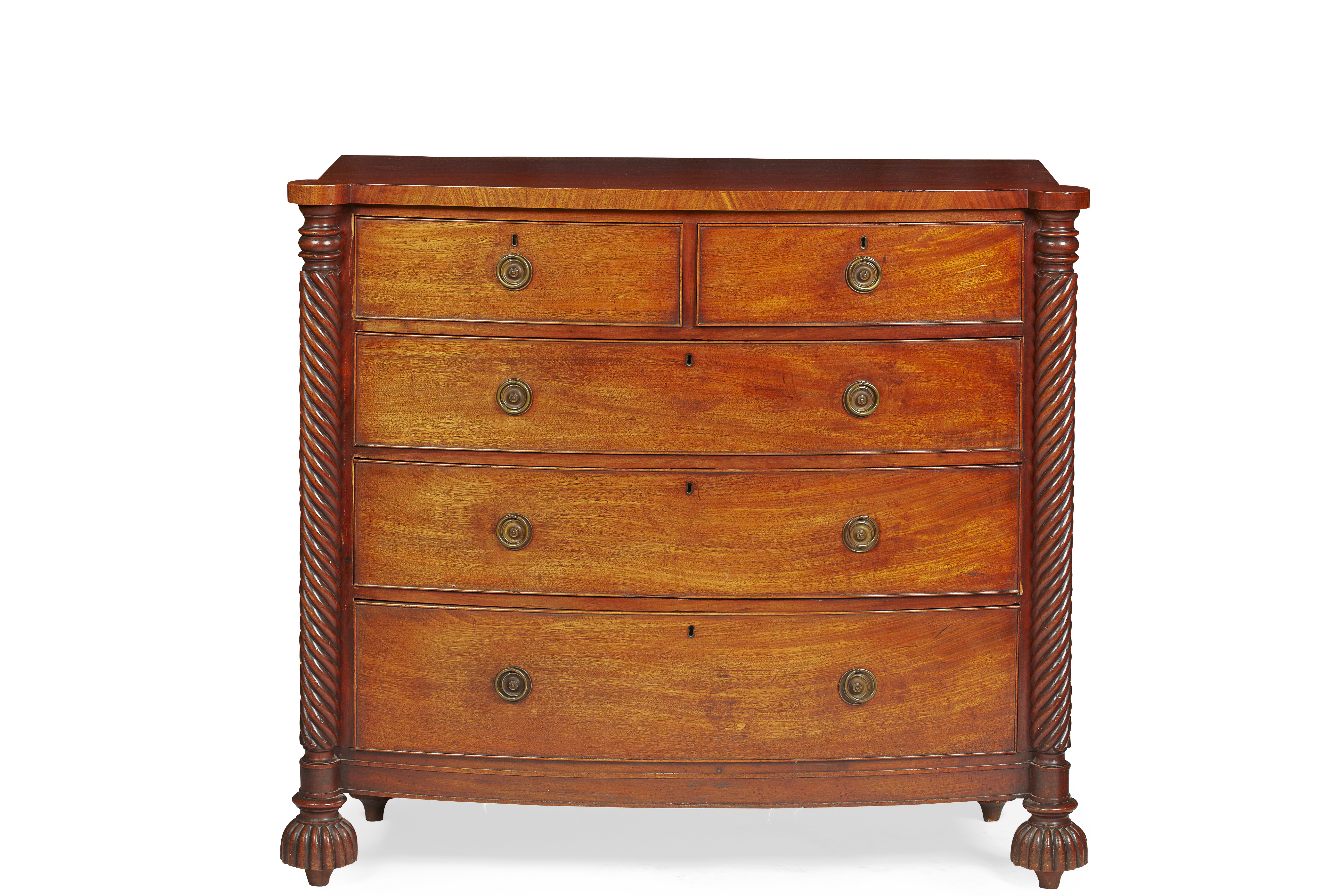 LATE REGENCY MAHOGANY CHEST OF DRAWERS, POSSIBLY IRISH