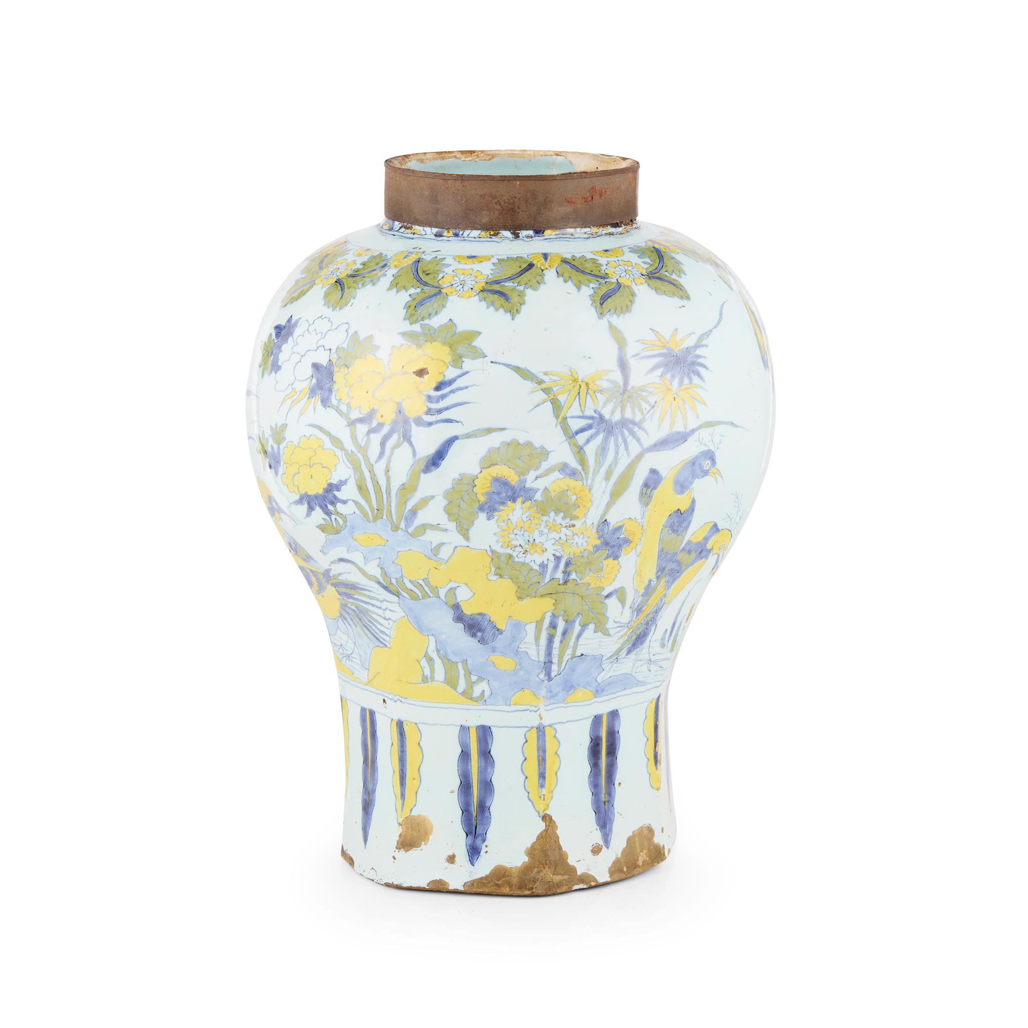 LARGE POLYCHROME DELFT JAR