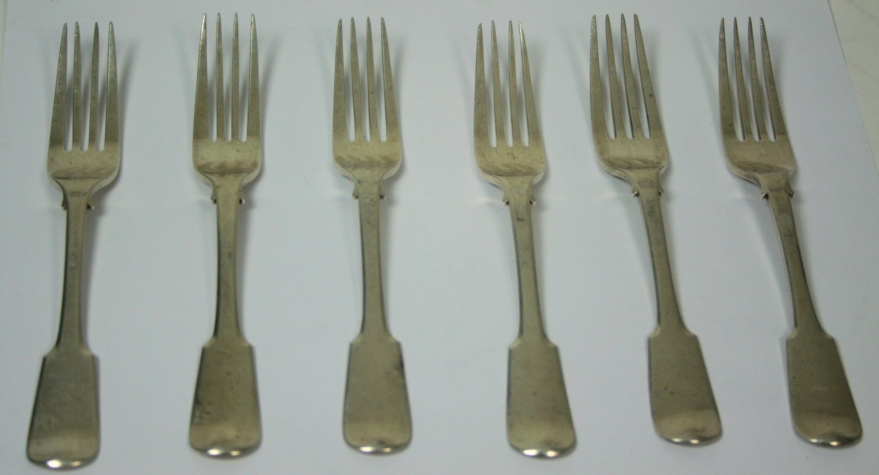 Aberdeen - a set of six Scottish provincial dessert forks