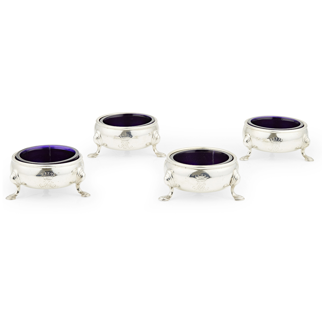 THE HOPETOUN SALTS - A SET OF FOUR MID EIGHTEENTH CENTURY SALTS